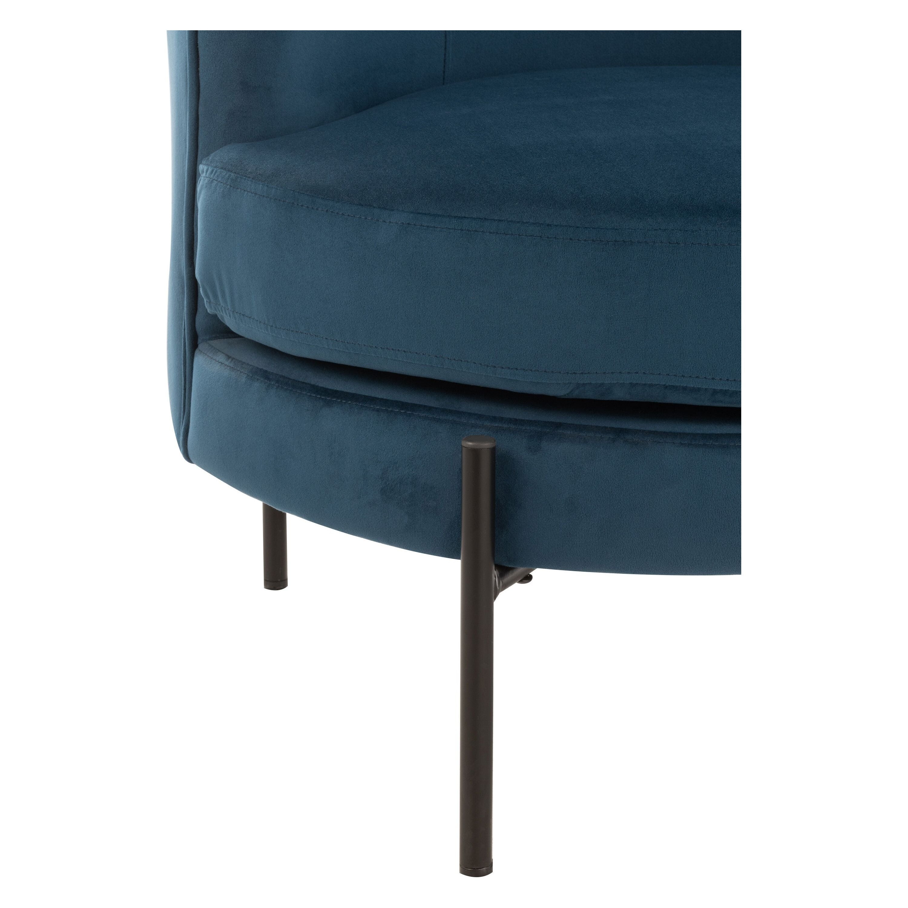 Loungestoel Rond Textiel/metaal Blauw
