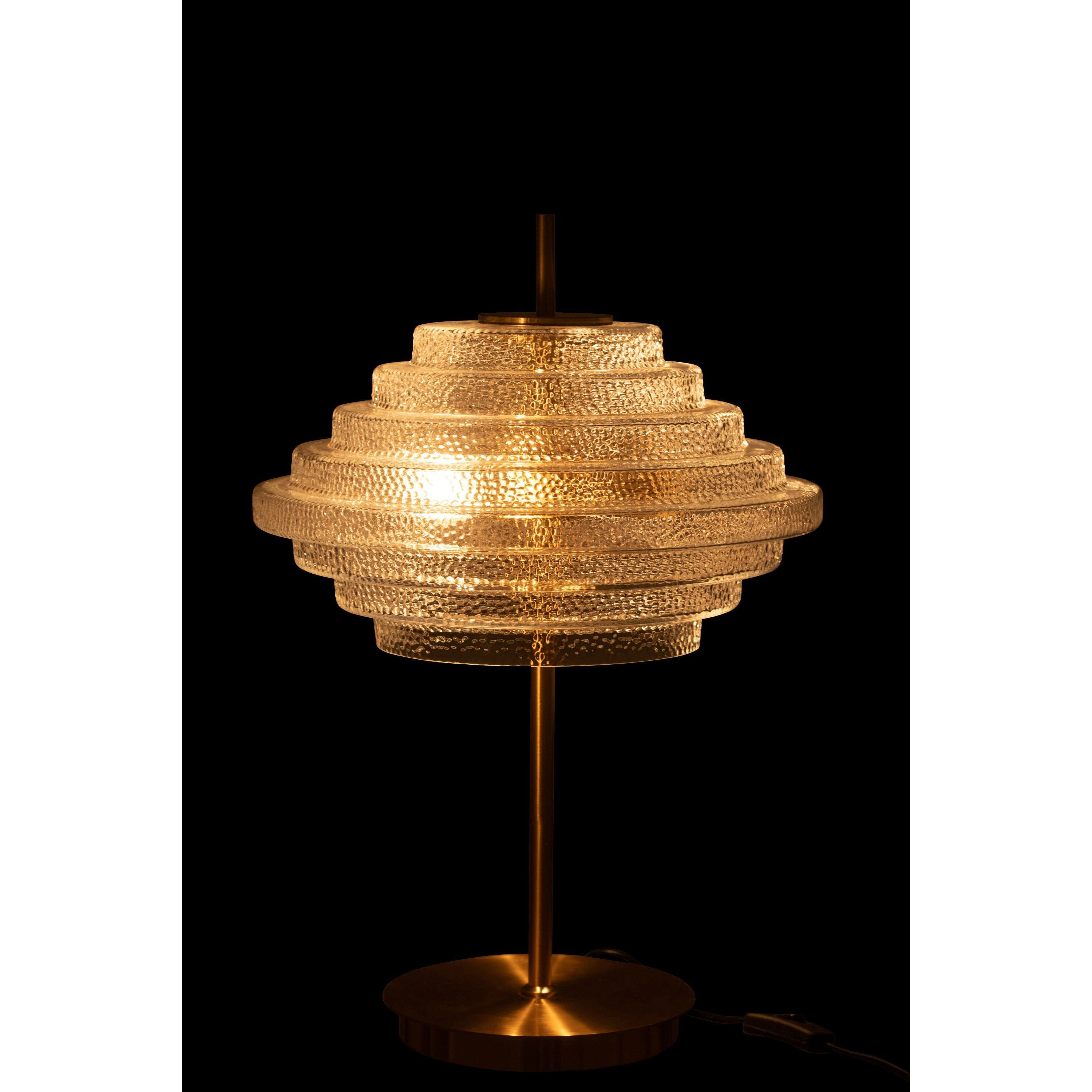 Tafellamp Led Goud Metaal/glas Doorschijnend