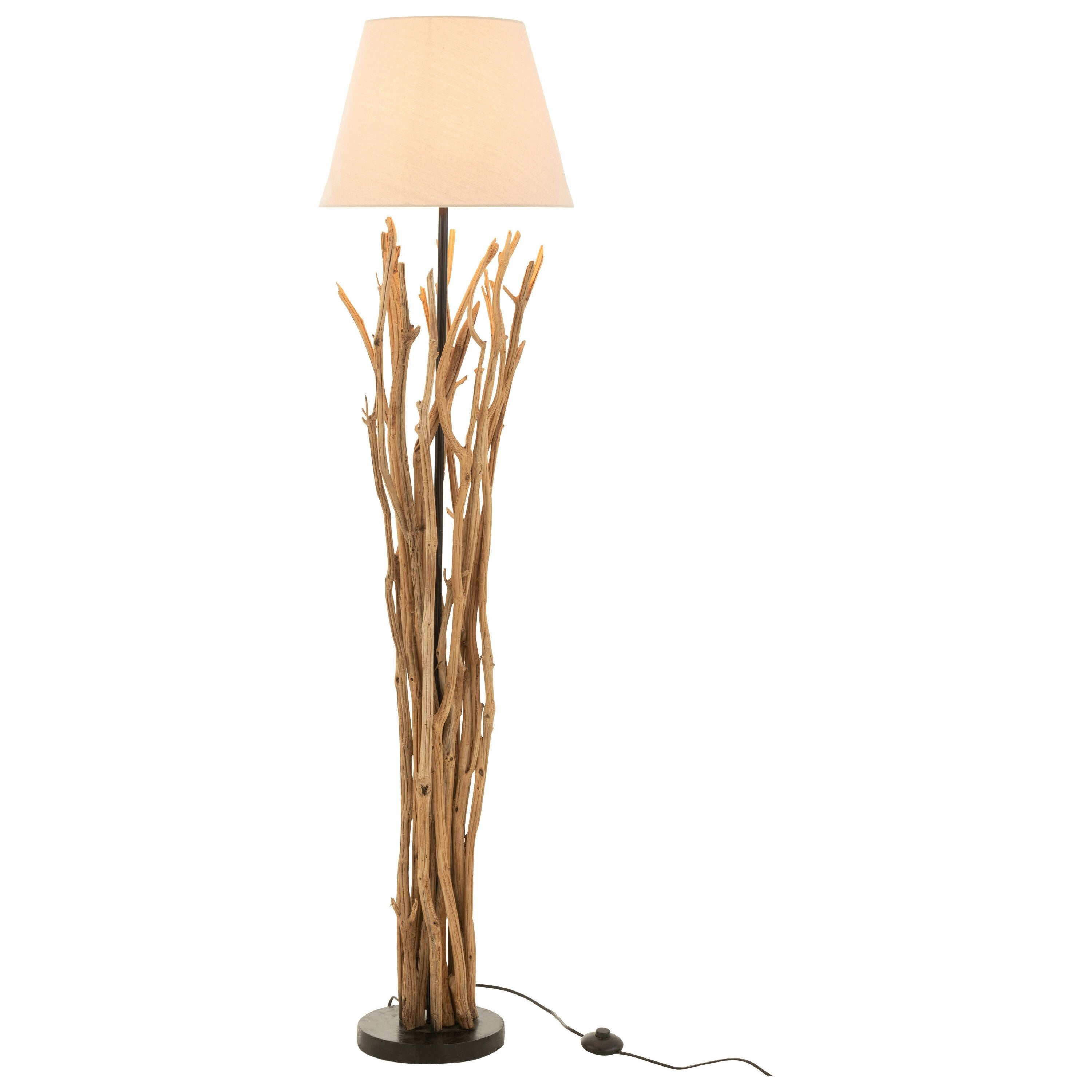 Standing Lamp Branches Chestnut Wood Natural