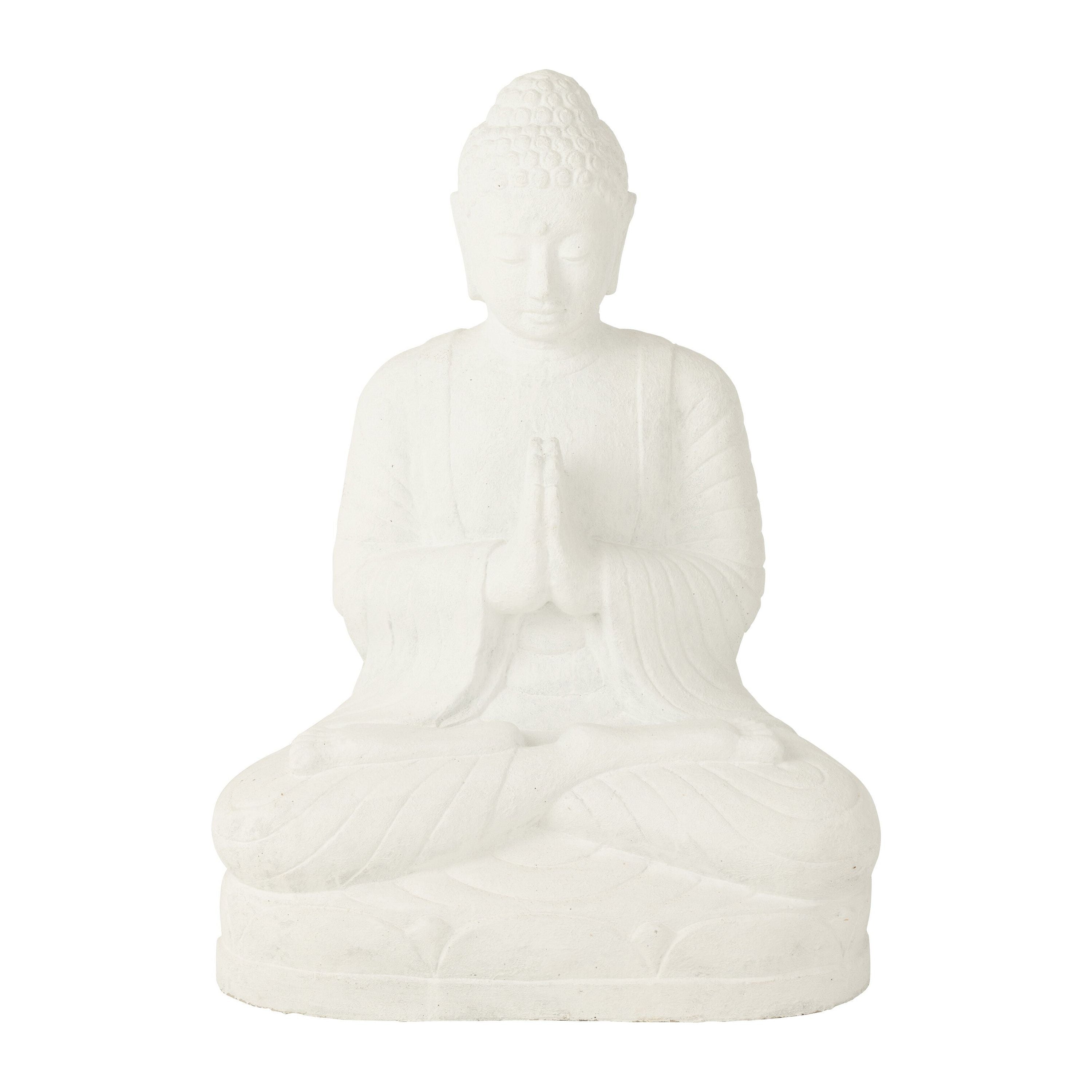 Standbeeld Namaste Cement/resin Wit