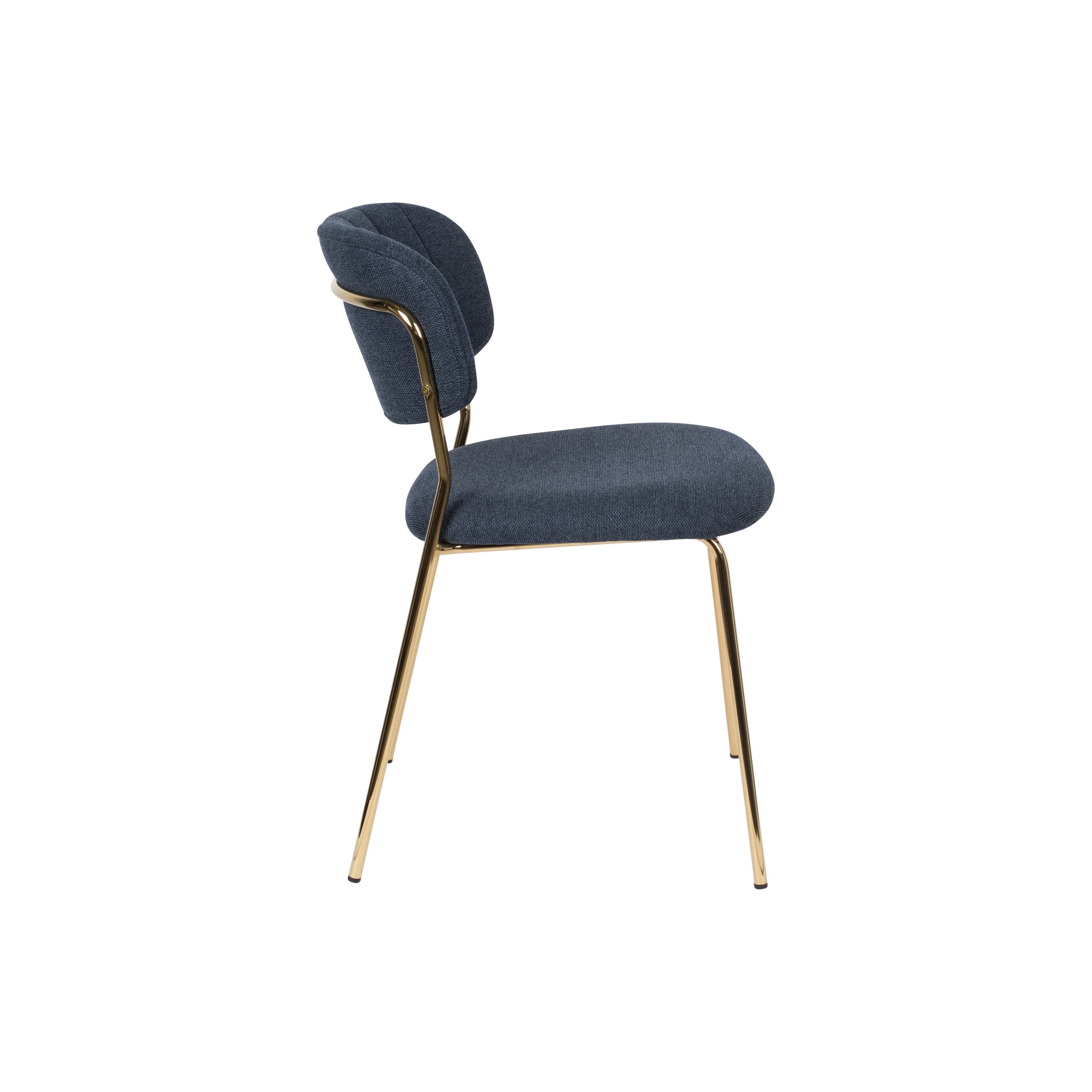 Chair jolien gold/dark blue | 2 pieces