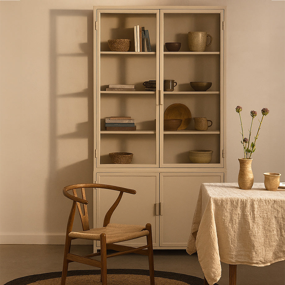 Vitrinekast garland – olive green