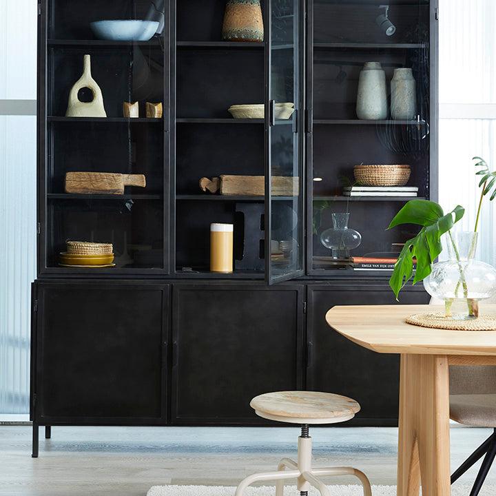 Vitrinekast garland 6-deurs – olive green