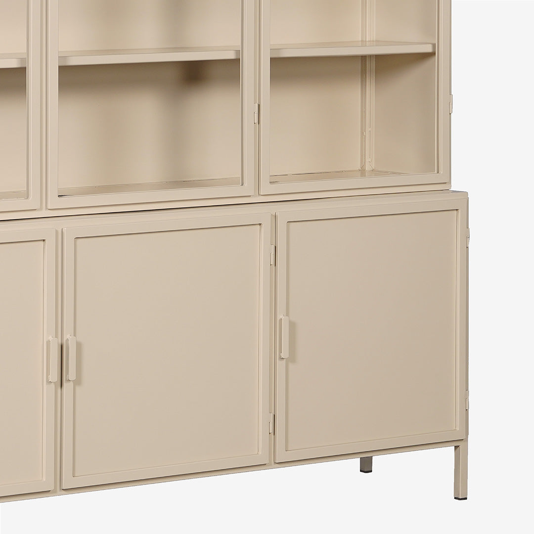 Vitrinekast garland 6-deurs – olive green