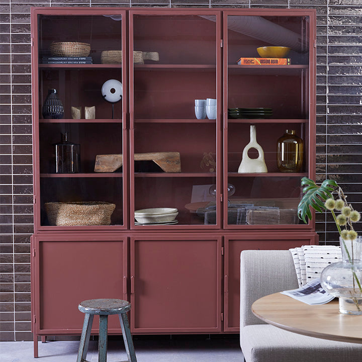 Vitrinekast garland 6-deurs – olive green