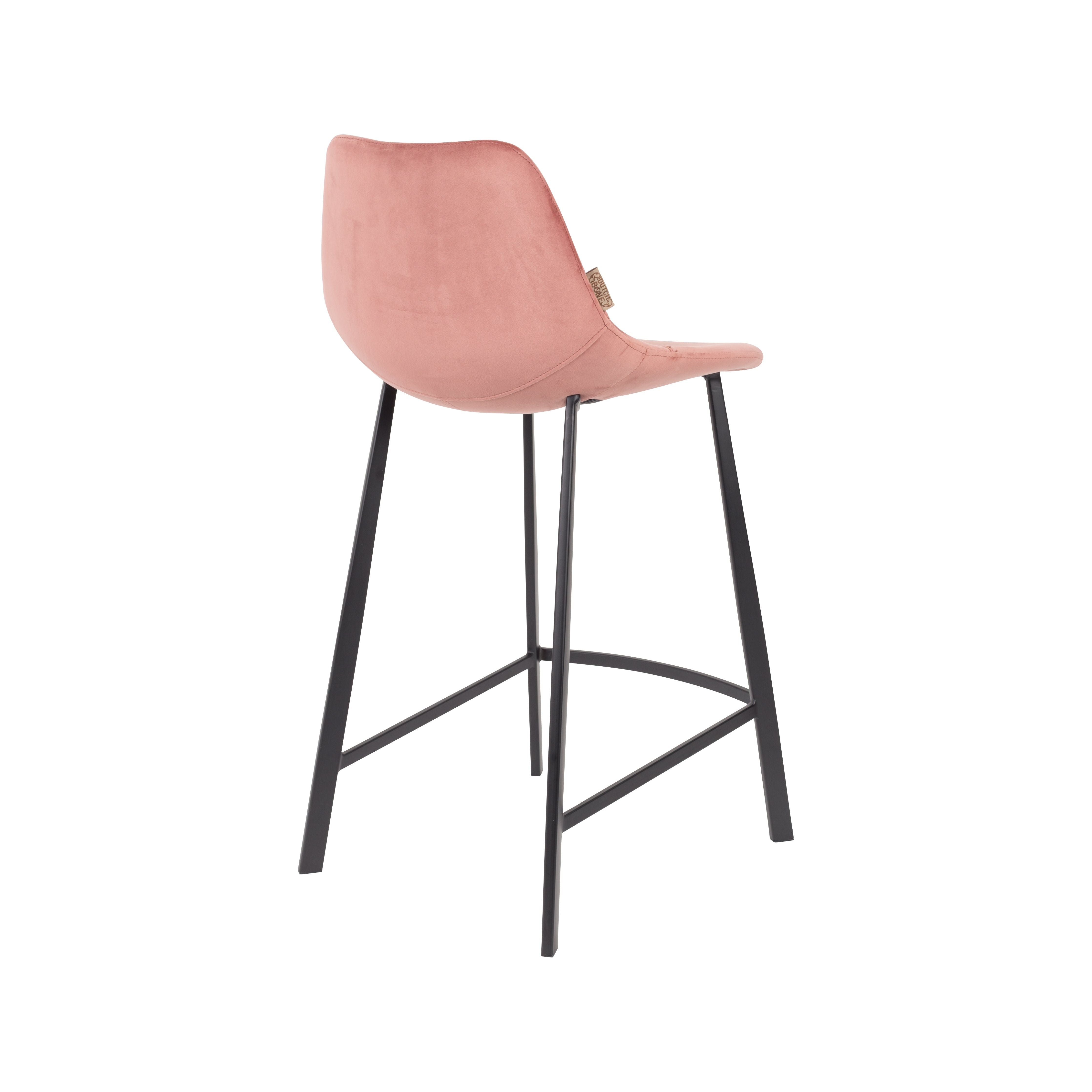 Bar stool franky velvet old pink