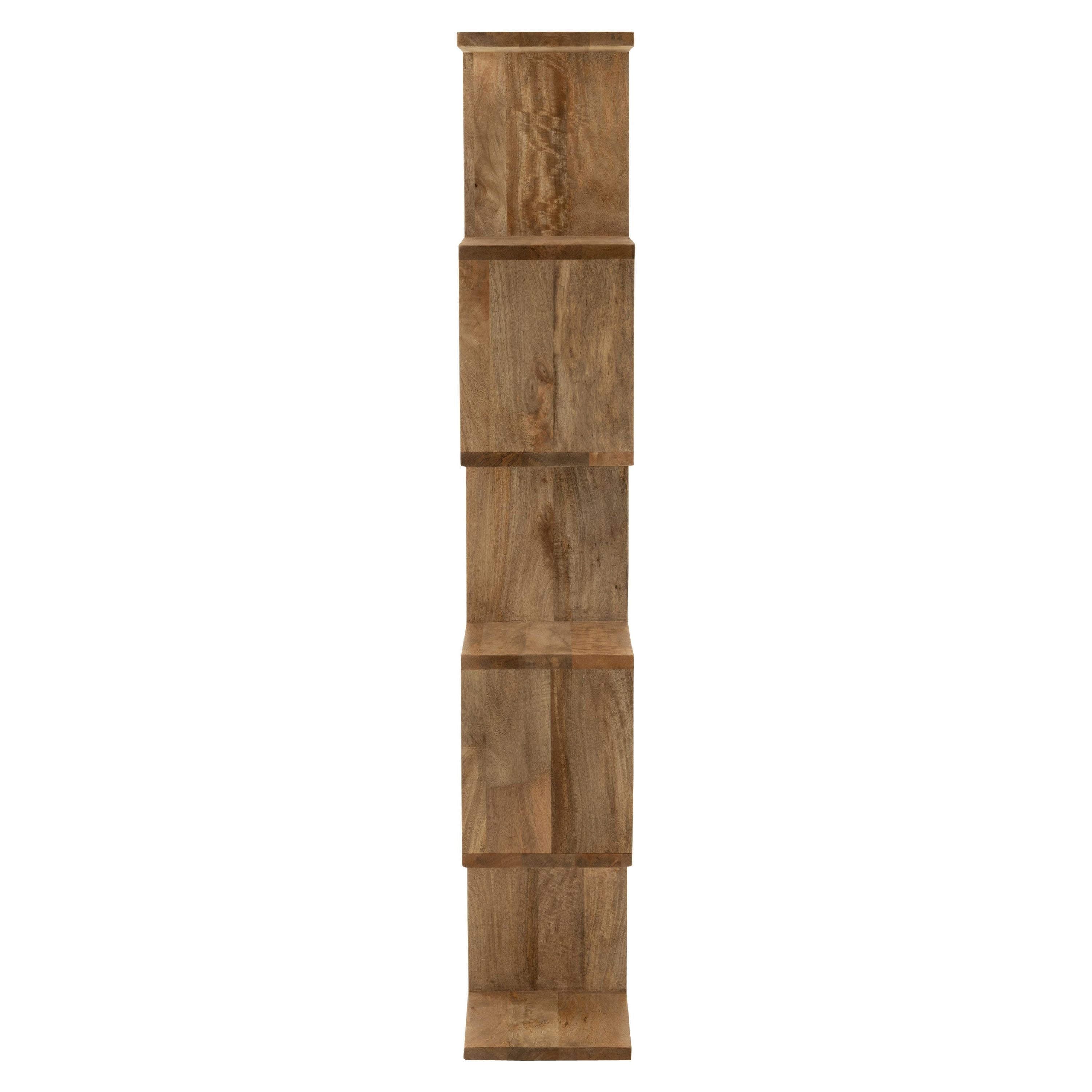 Bookcase Vertical Slats Mango Wood Natural