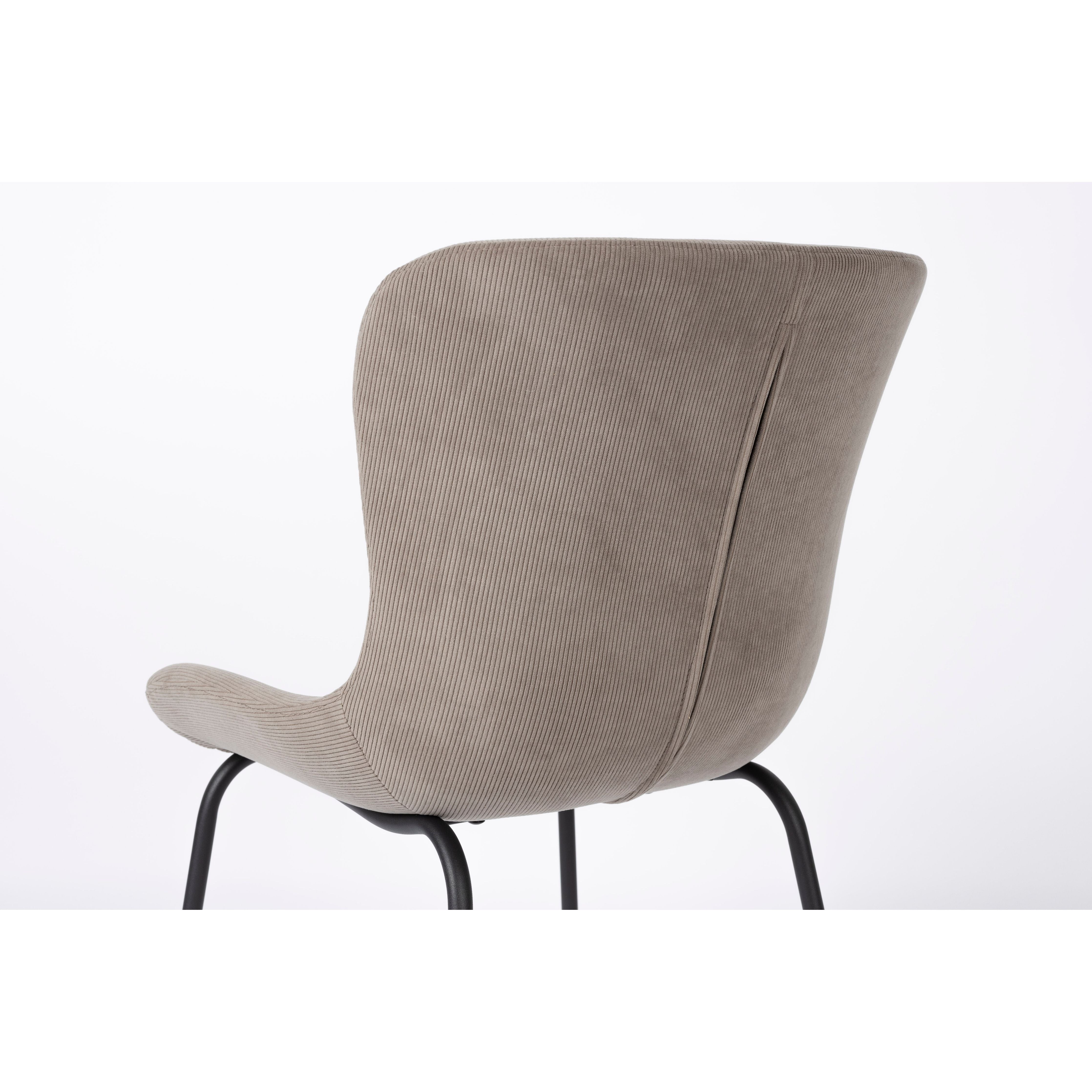 Chair junzo rib gray | 2 pieces