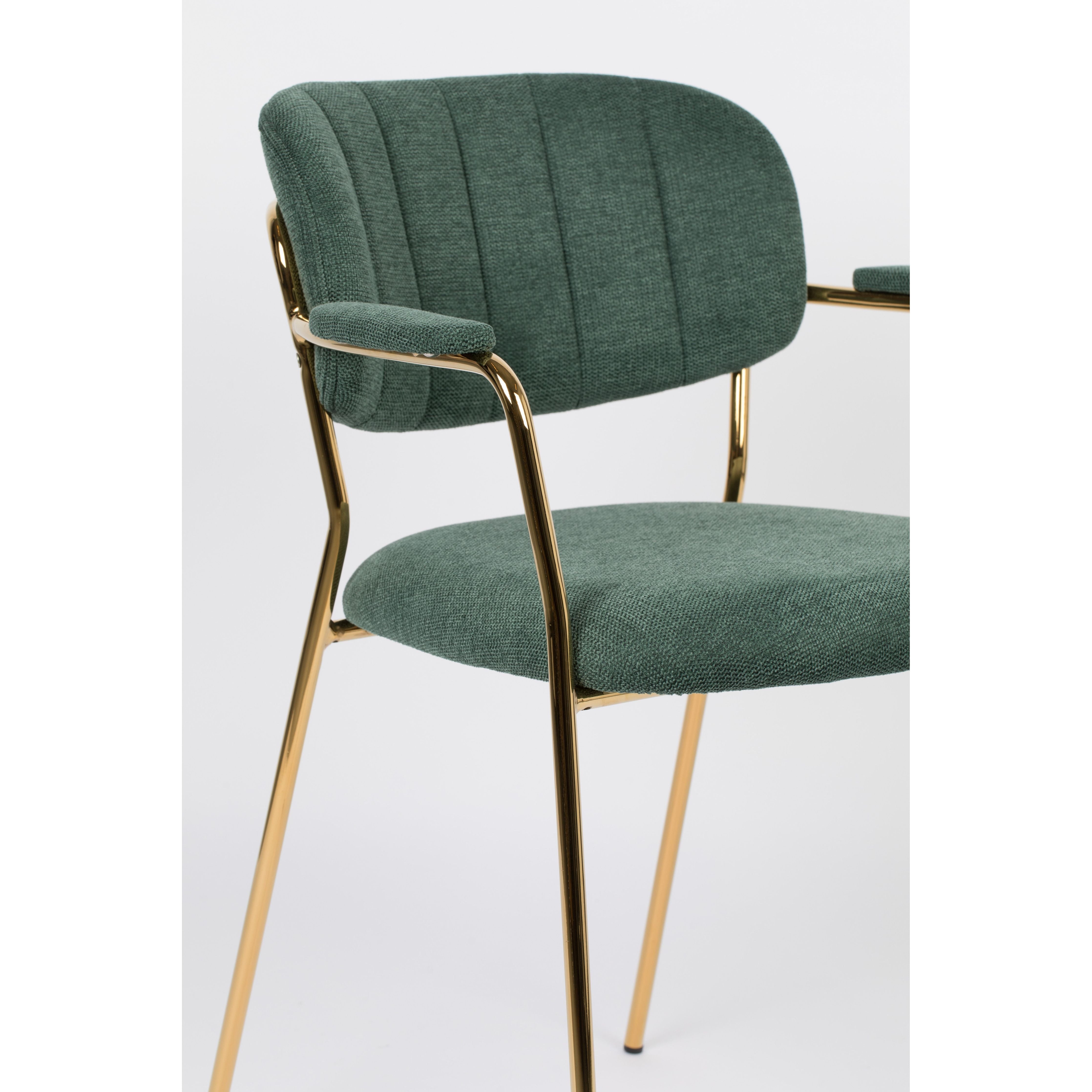 Armchair jolien gold/dark green