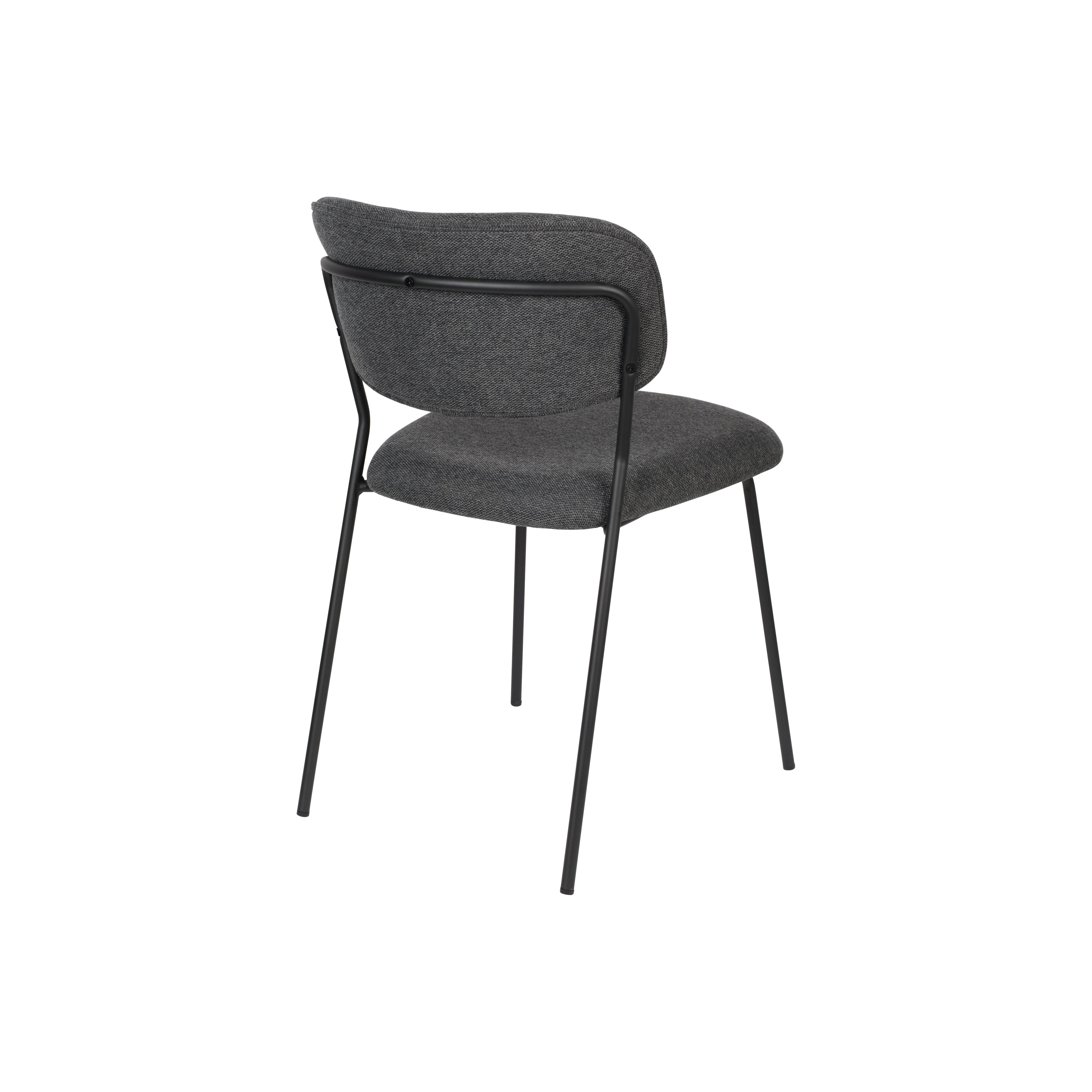 Chair jolien black/dark gray | 2 pieces