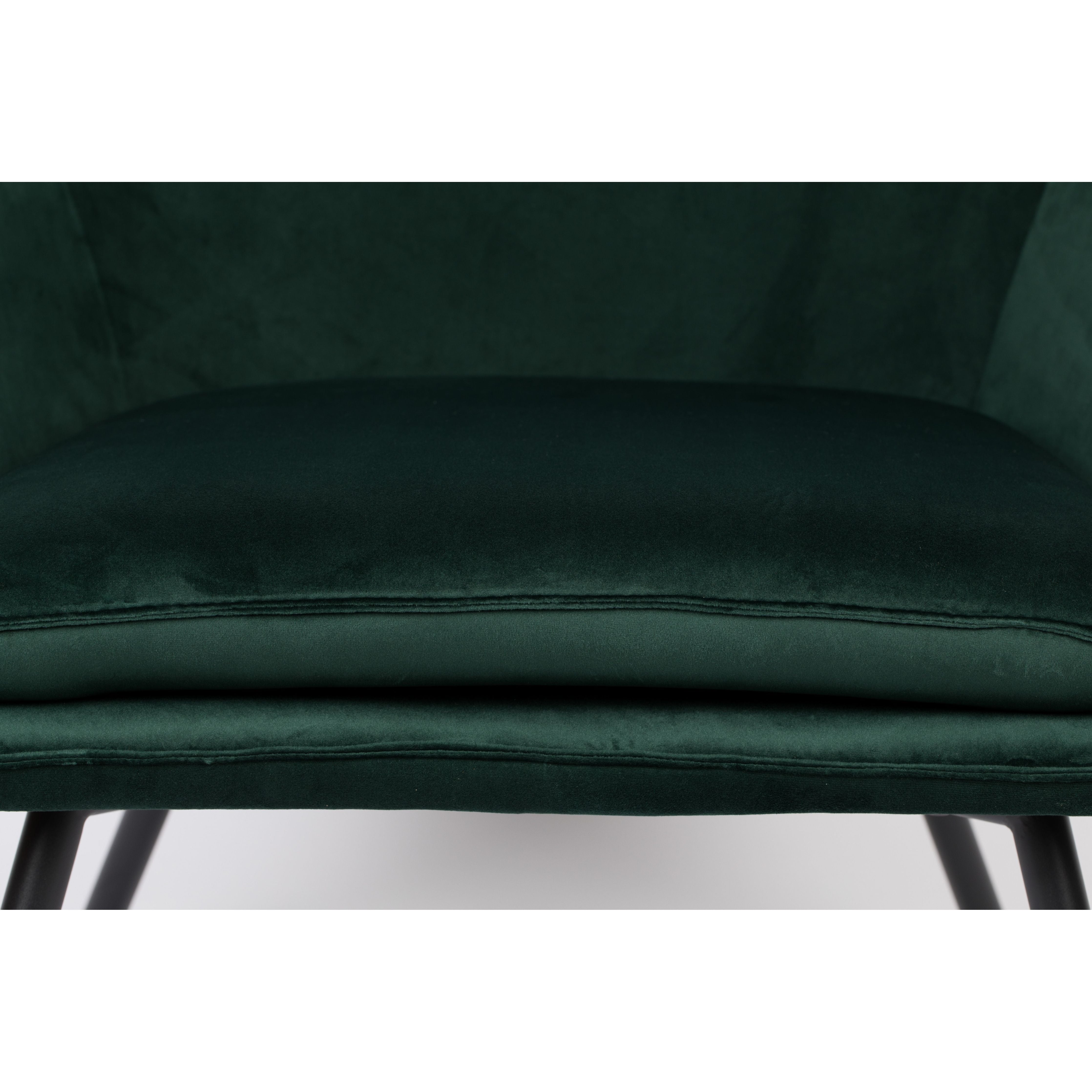 Fauteuil bon velvet green