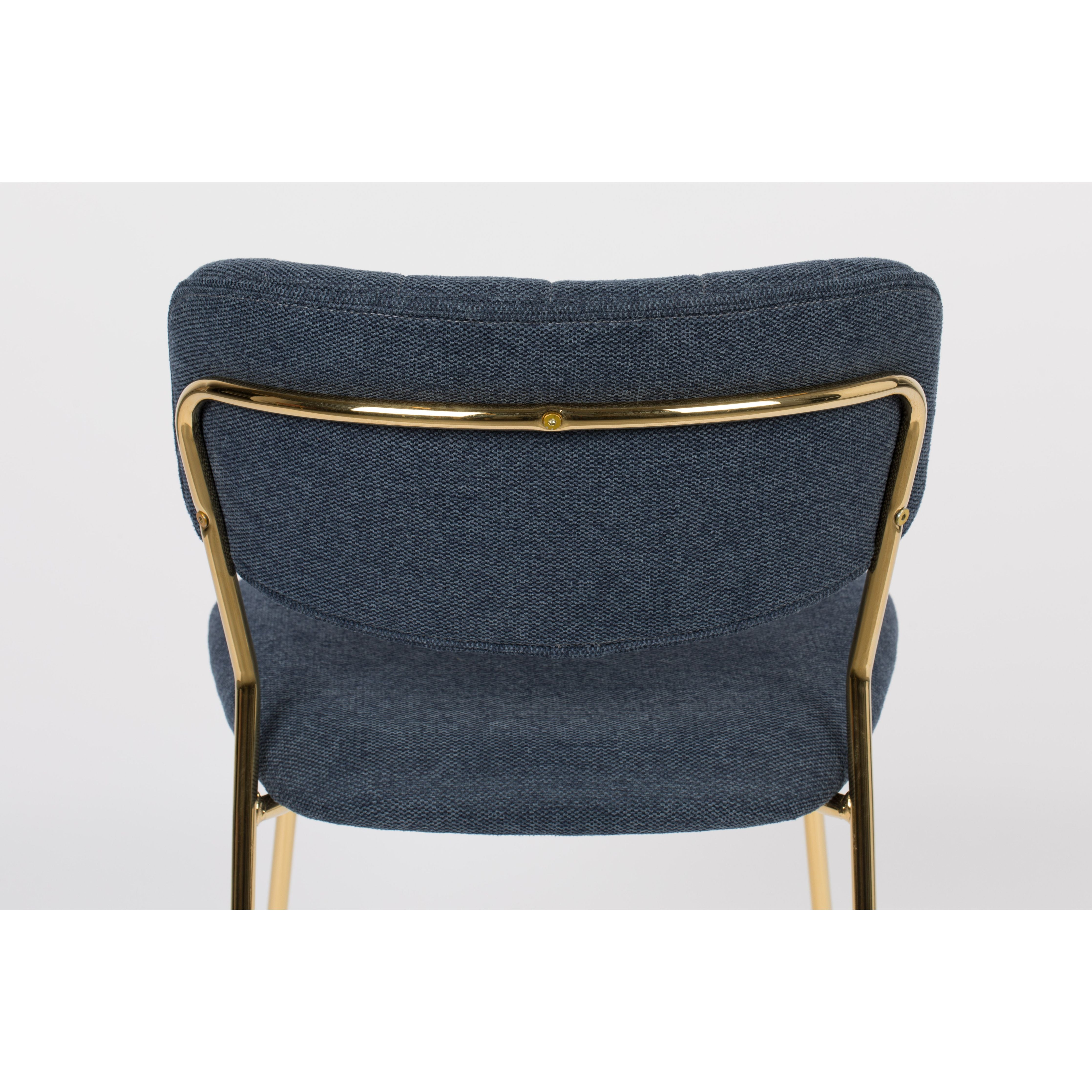 Chair jolien gold/dark blue | 2 pieces