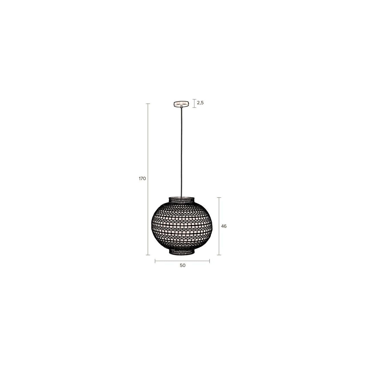 Pendant lamp ming round 45