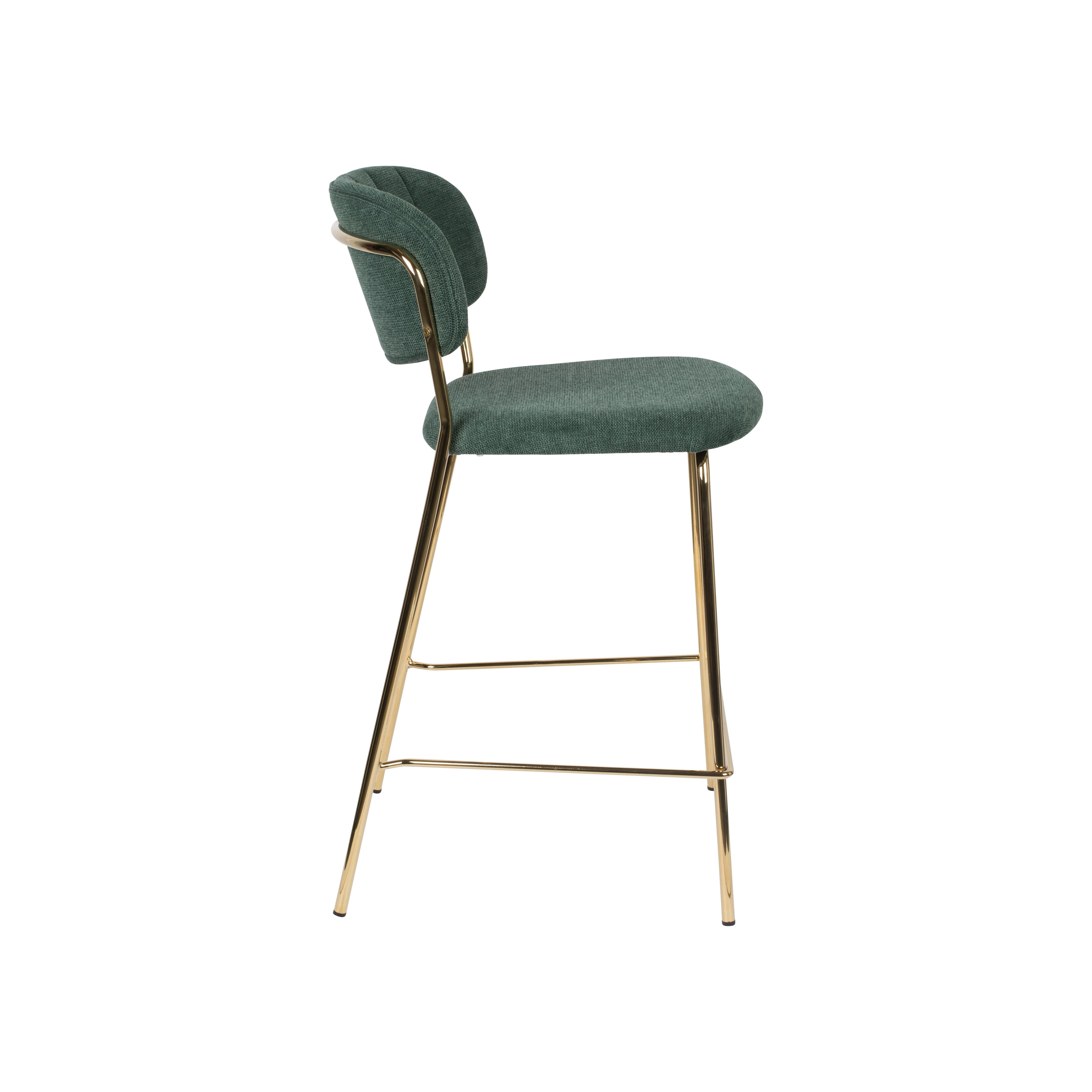 Bar stool jolien gold/dark green