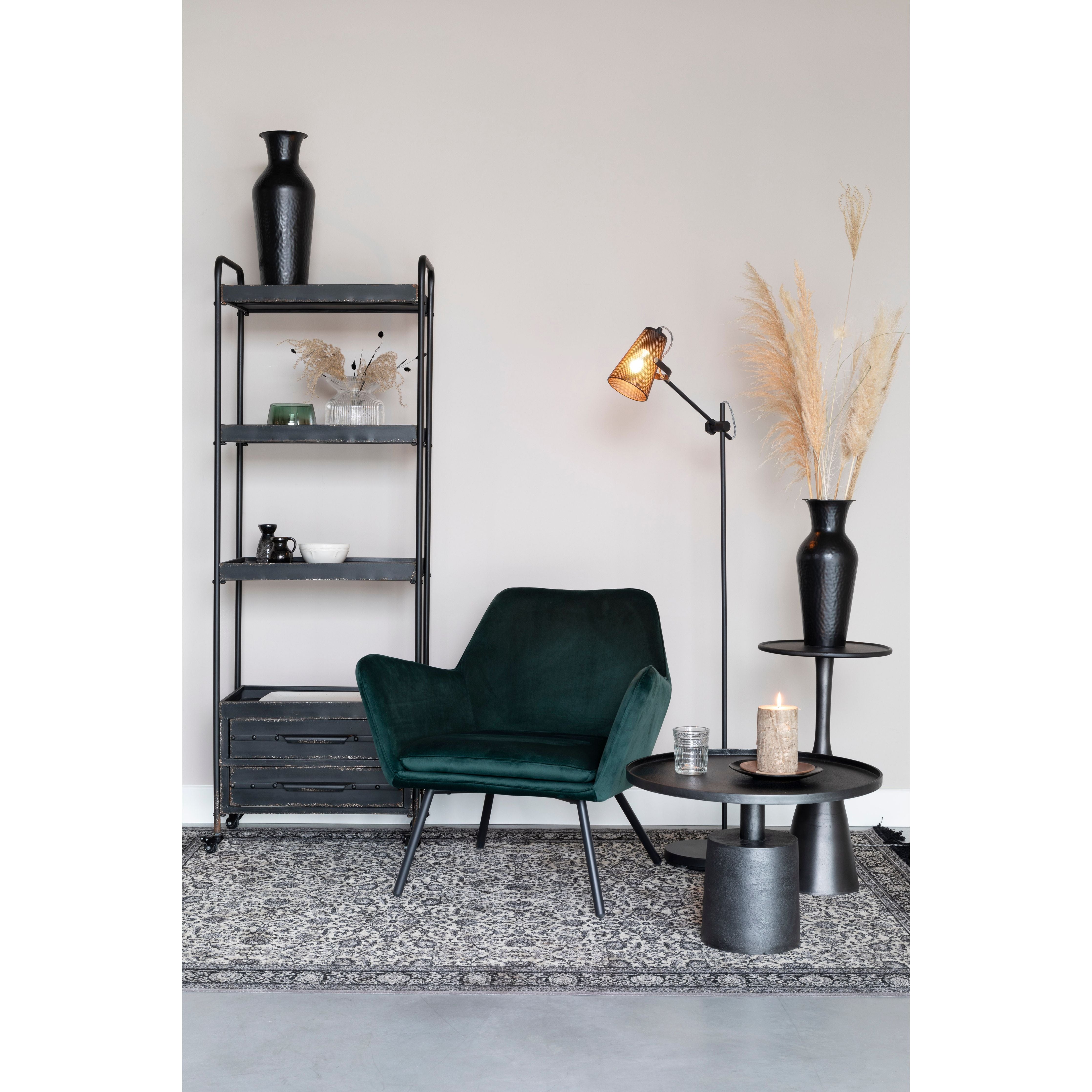 Fauteuil bon velvet green