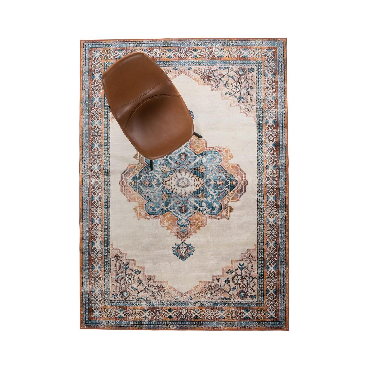 Carpet mahal blue/brick 170x240