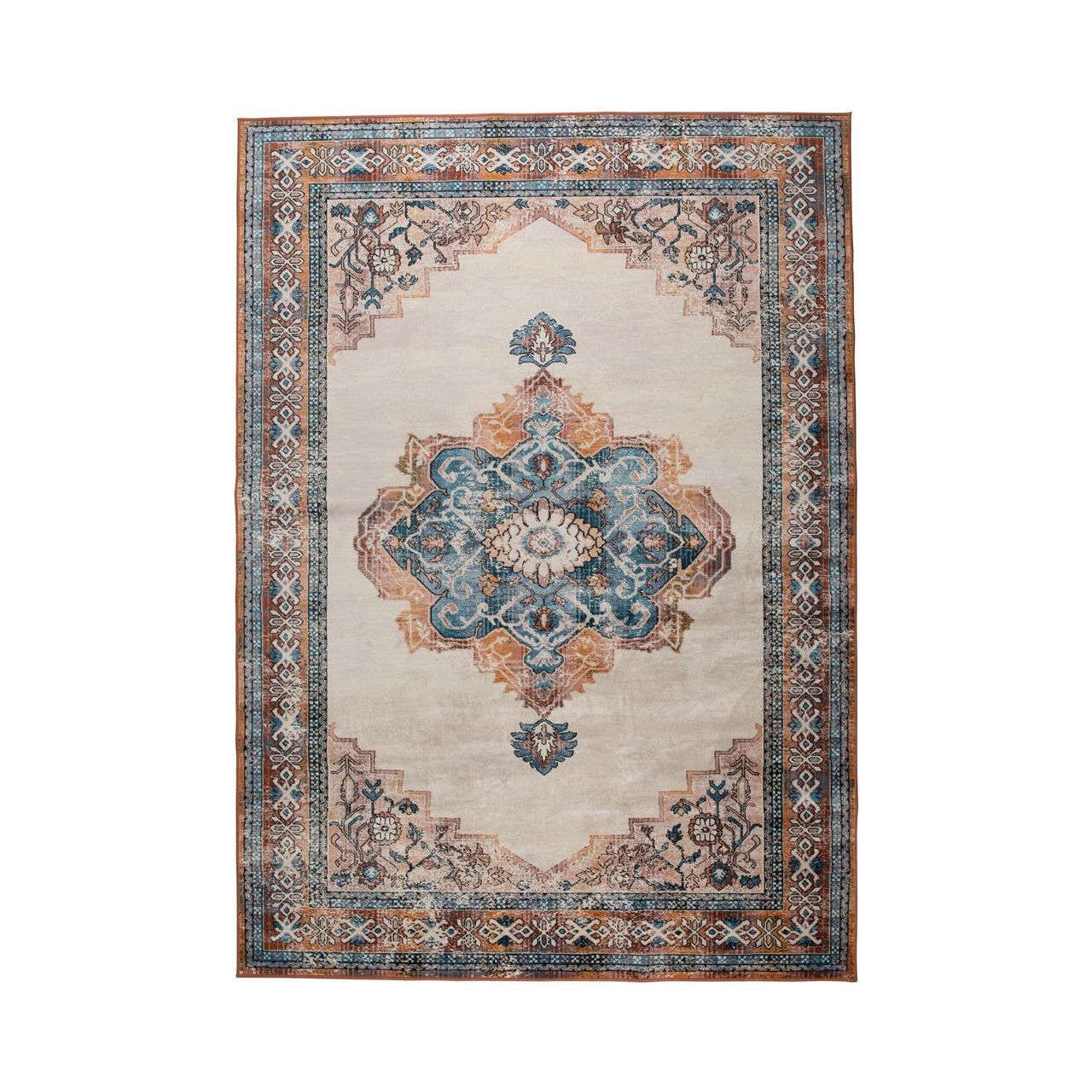 Carpet mahal blue/brick 200x300