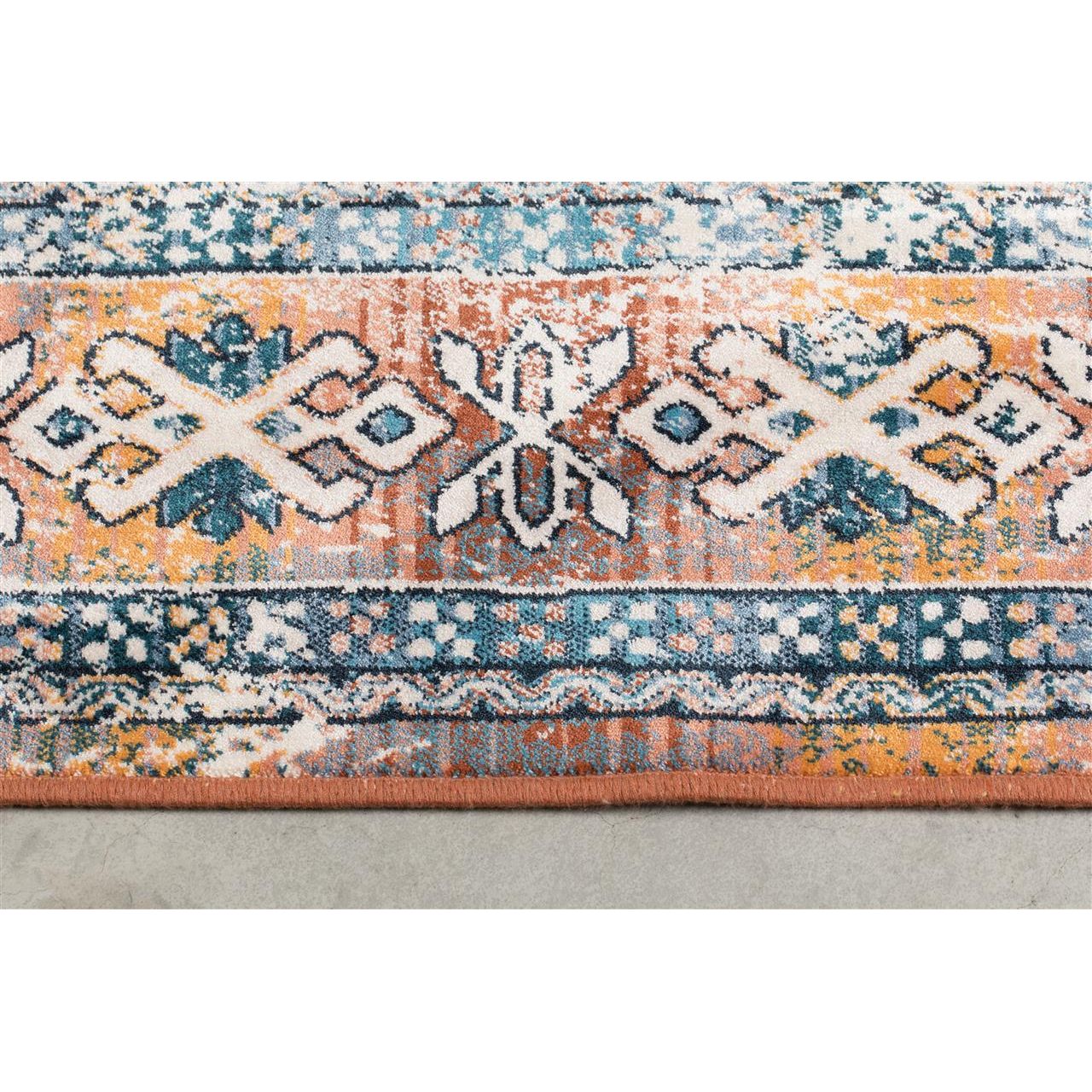 Carpet mahal blue/brick 200x300