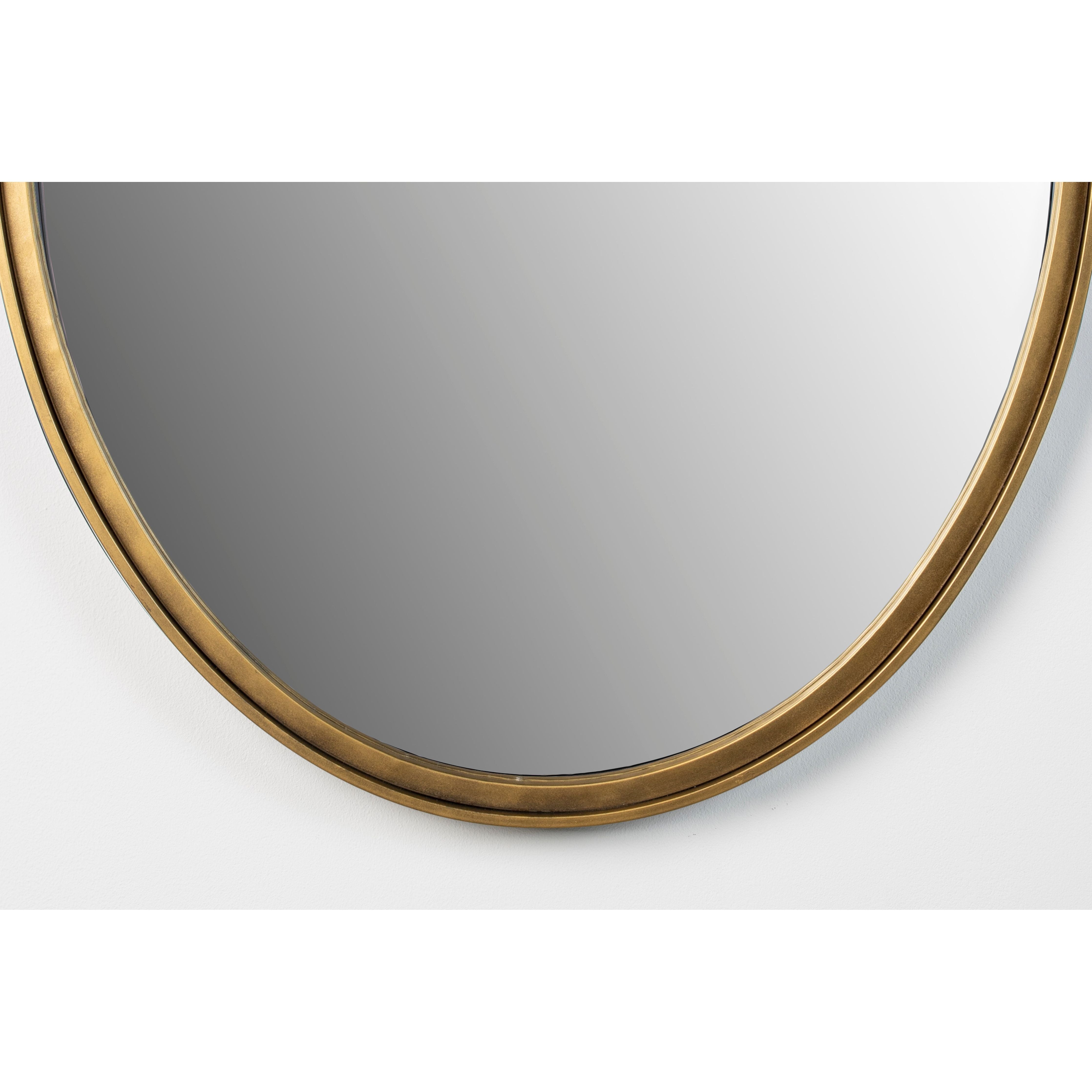 Mirror matz oval l antique brass