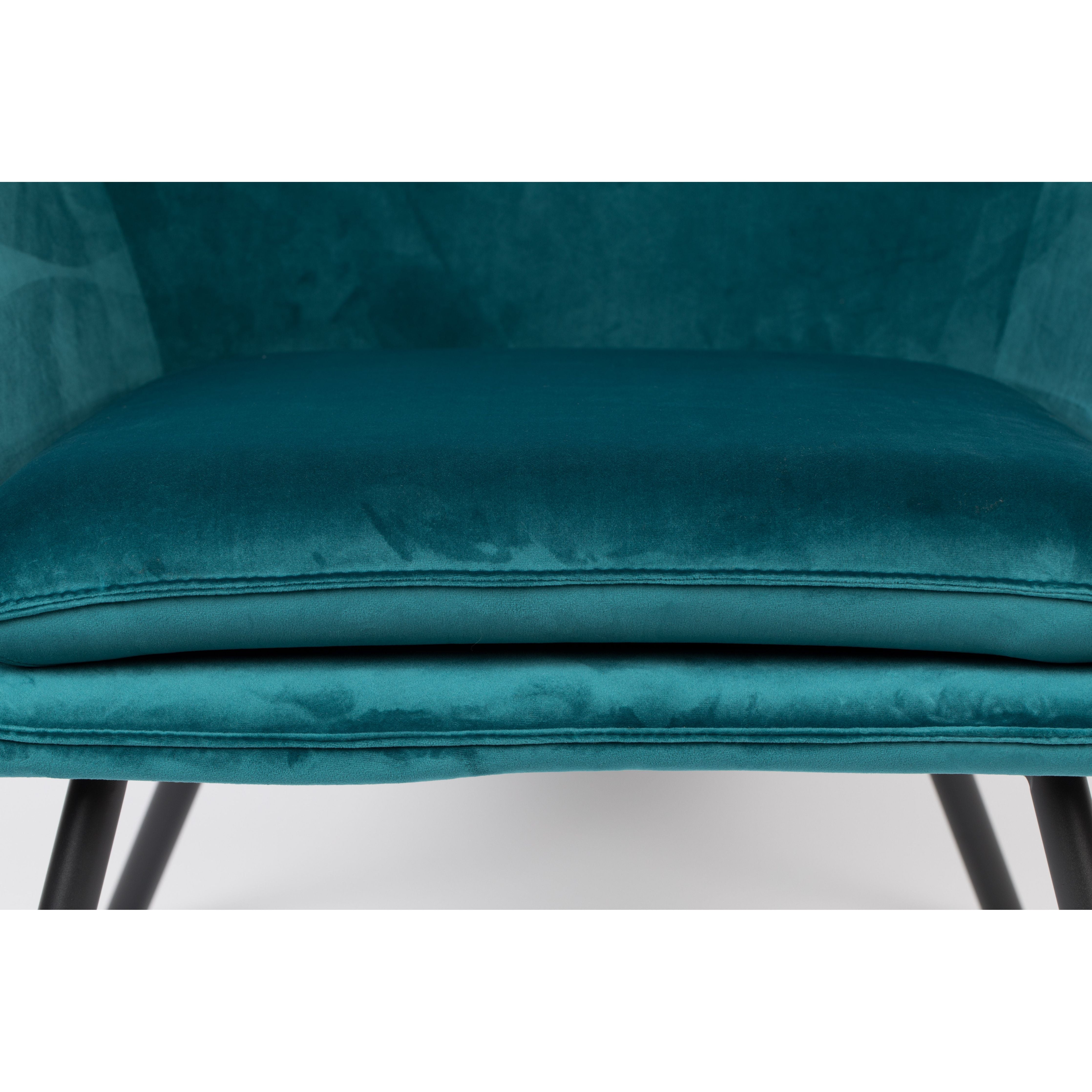 Armchair bon velvet blue