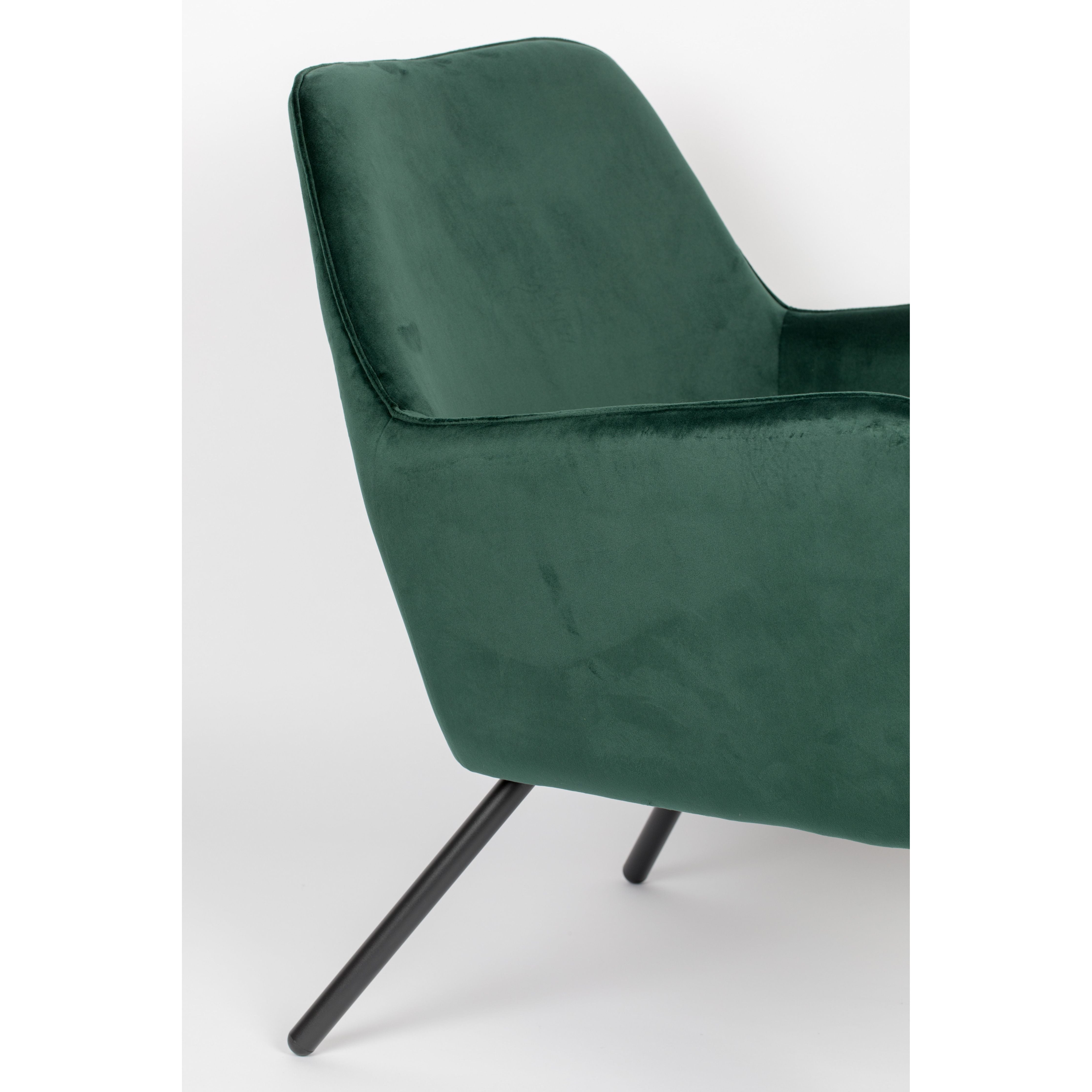 Fauteuil bon velvet green