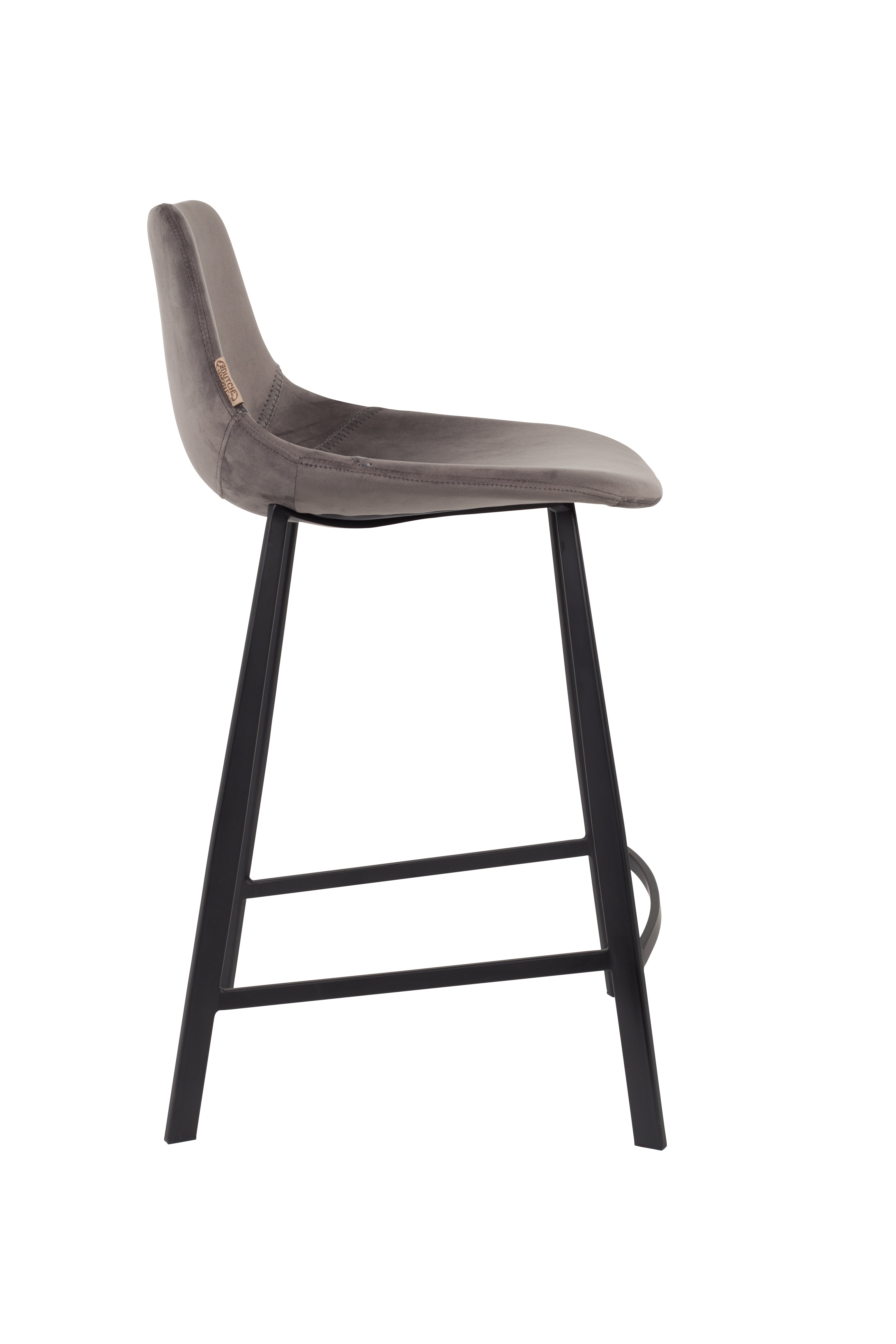 Bar stool franky velvet gray