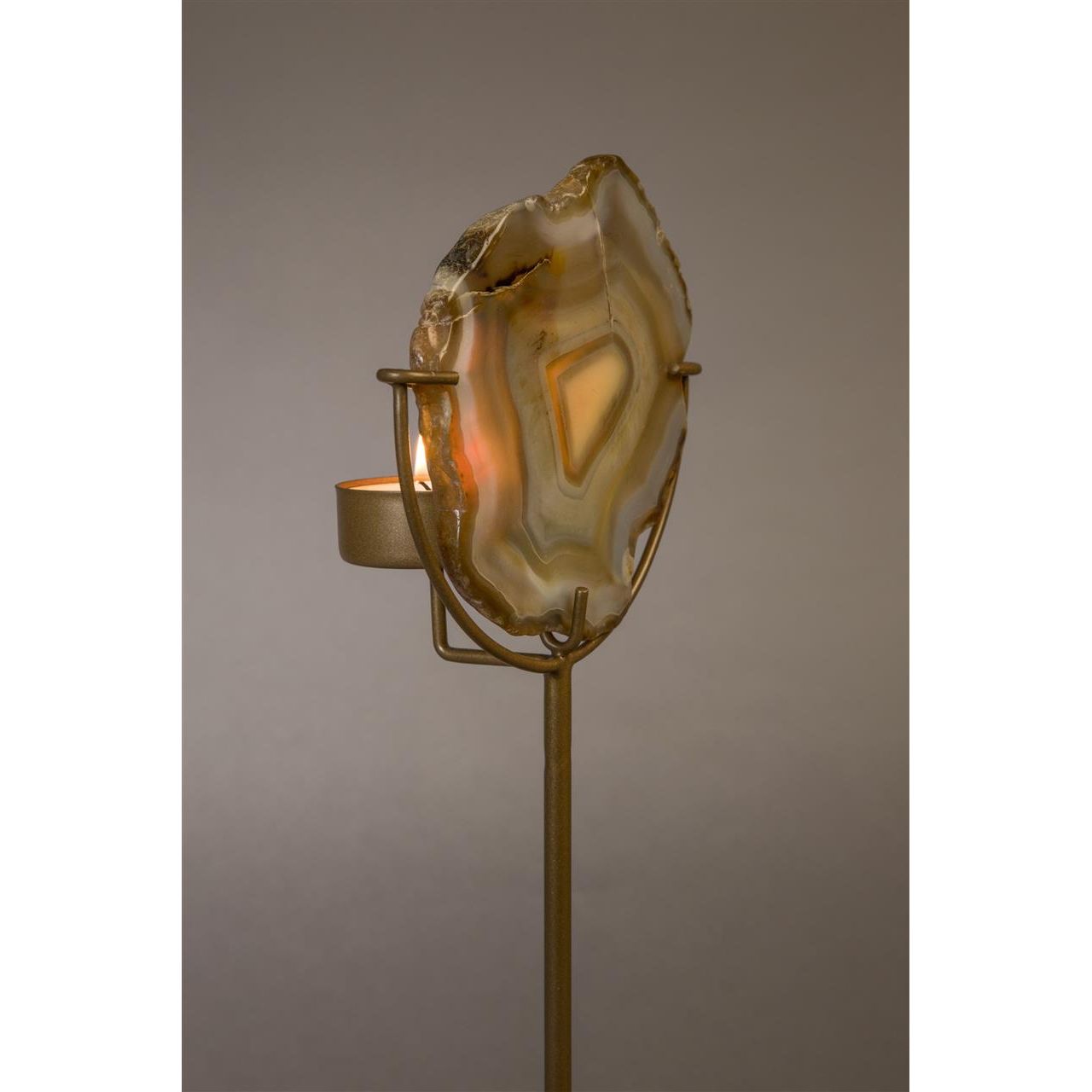 Candle holder gem yellow