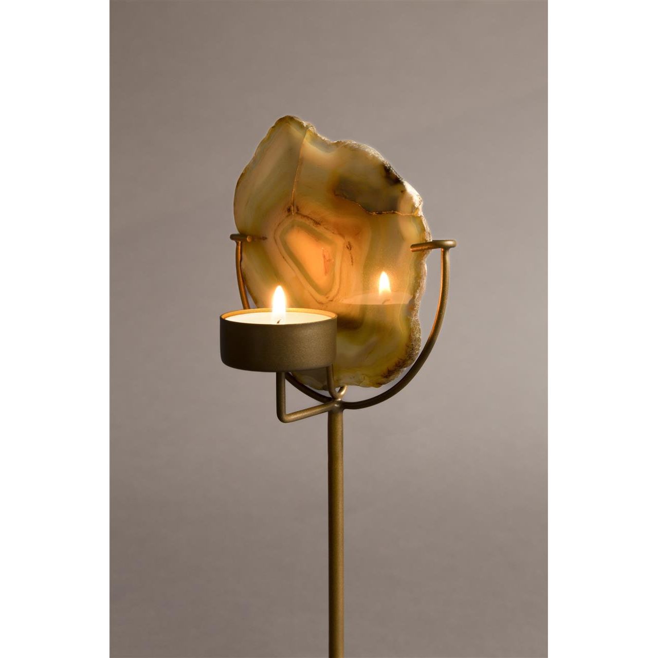 Candle holder gem yellow