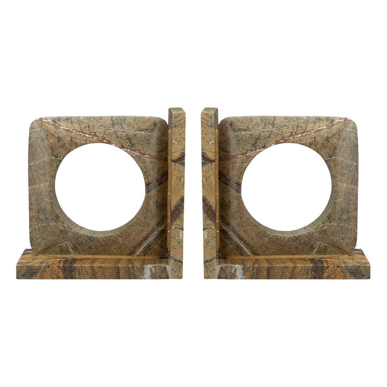 Book end satpura brown marble (set of 2)