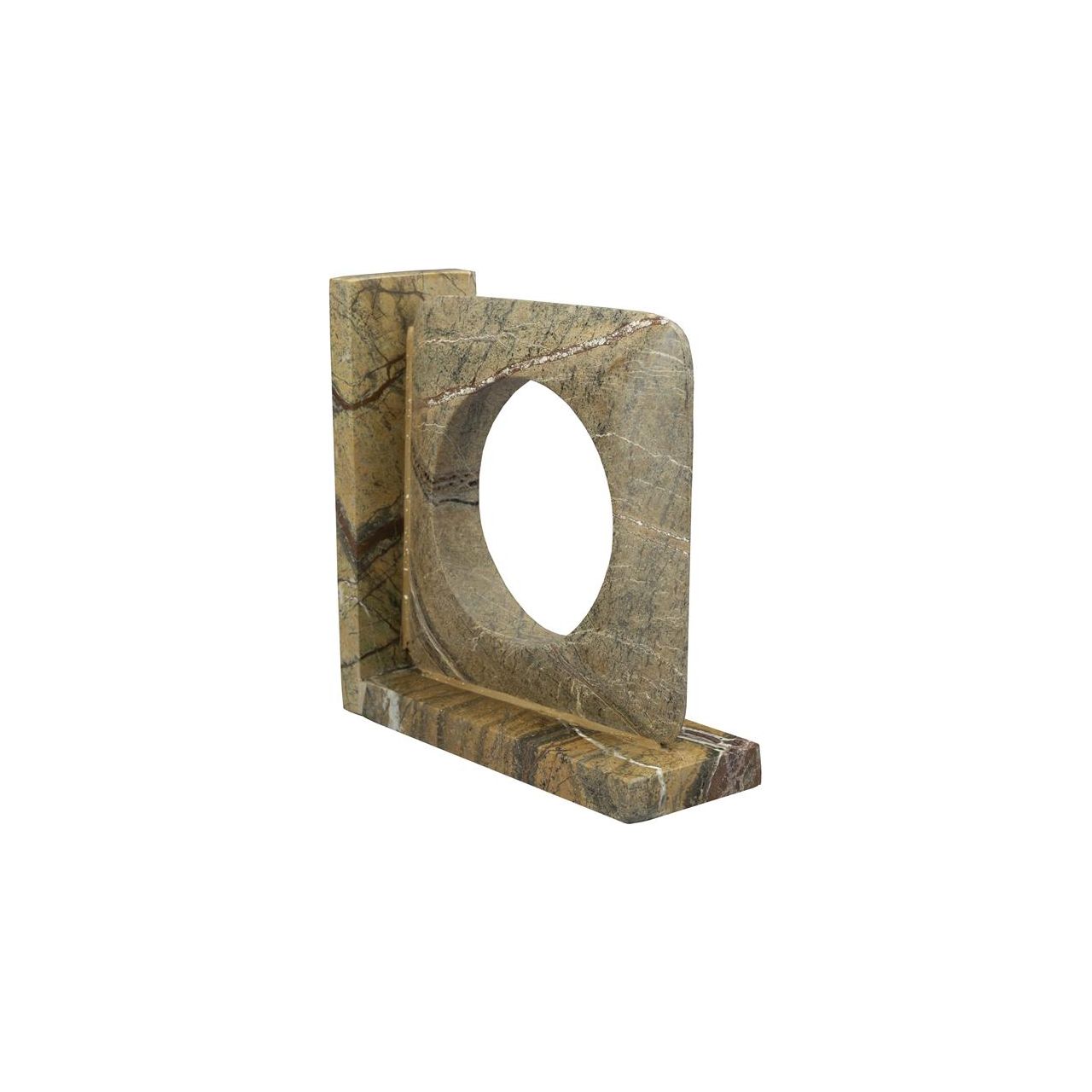 Book end satpura brown marble (set of 2)