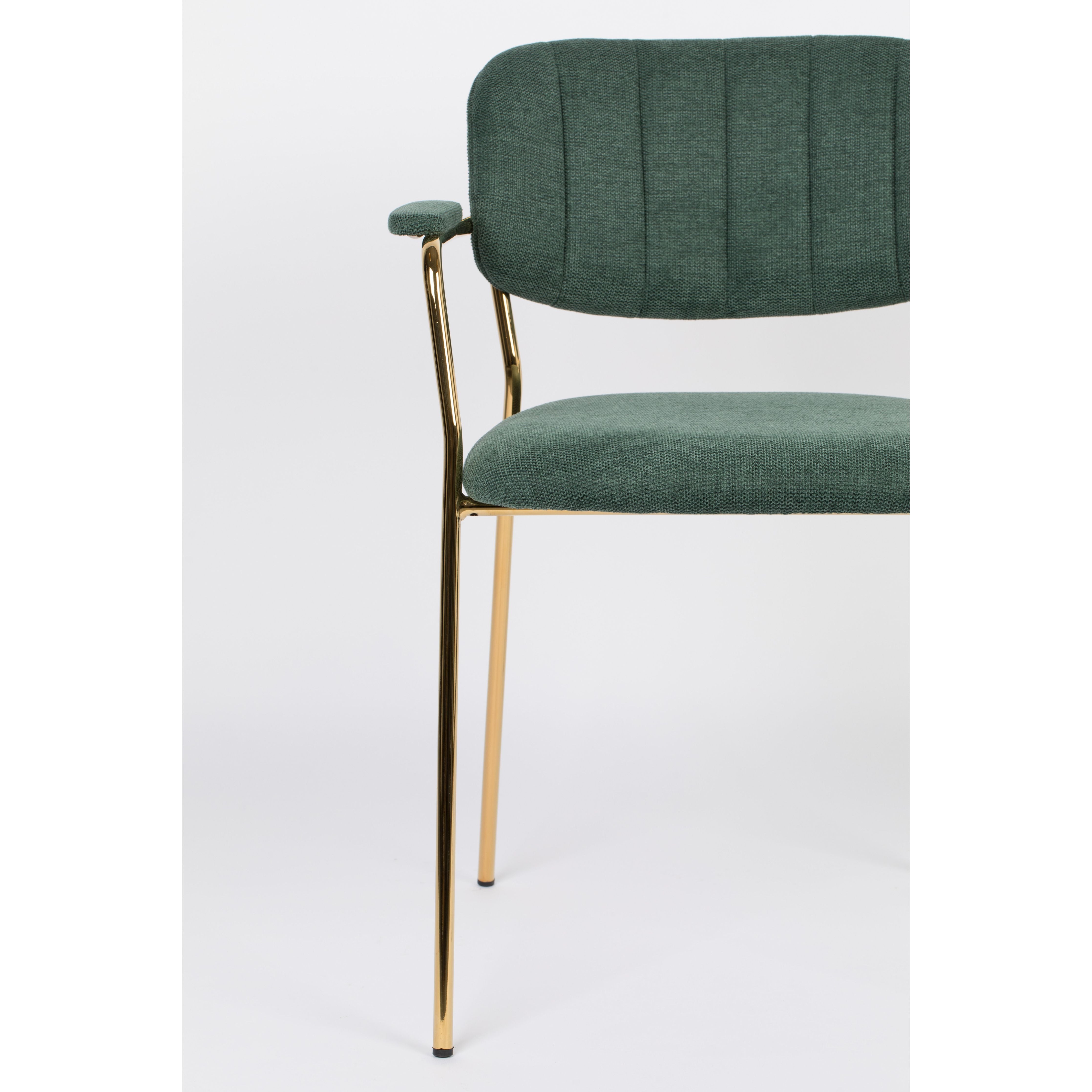 Armchair jolien gold/dark green