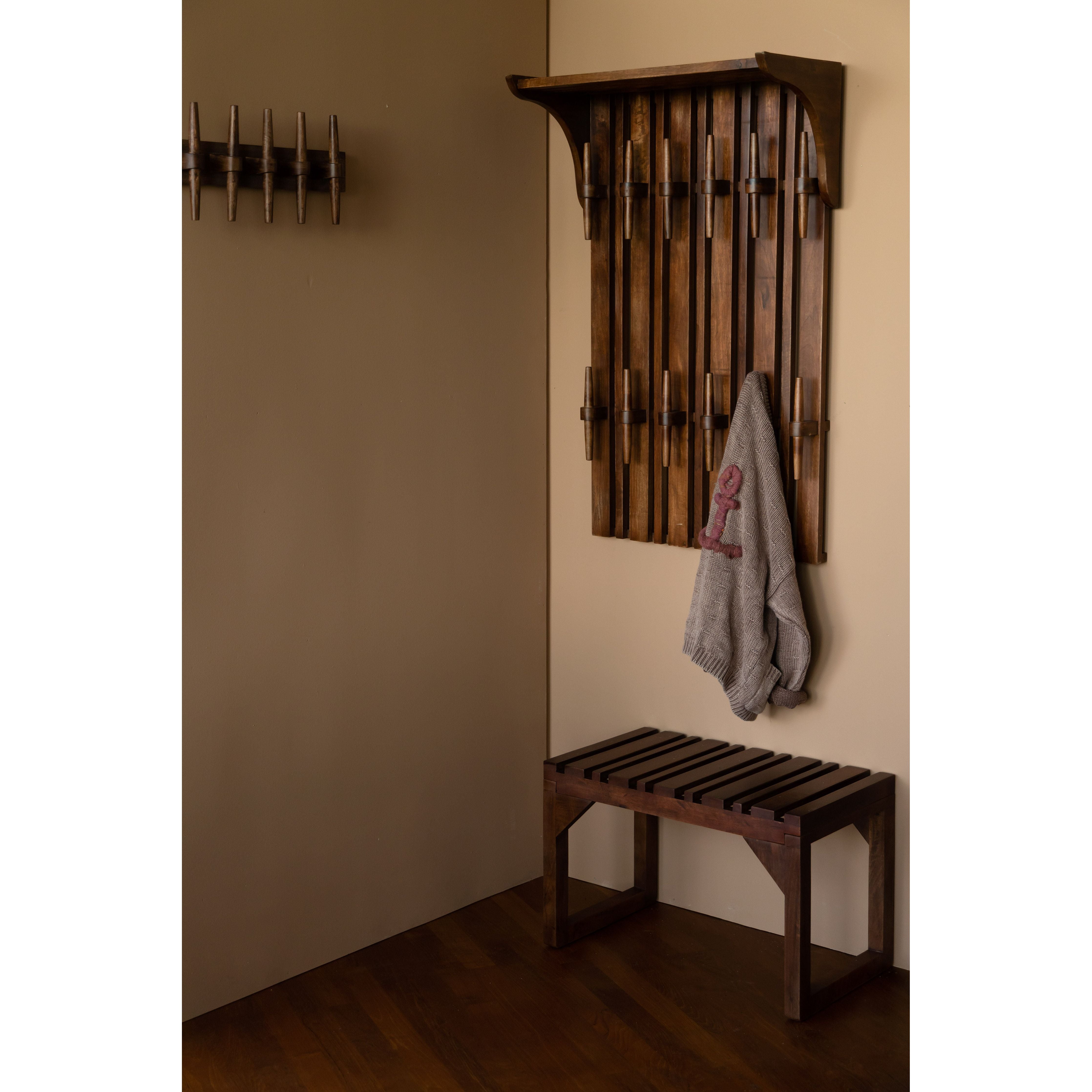 Wall coat rack shelf jakub walnut