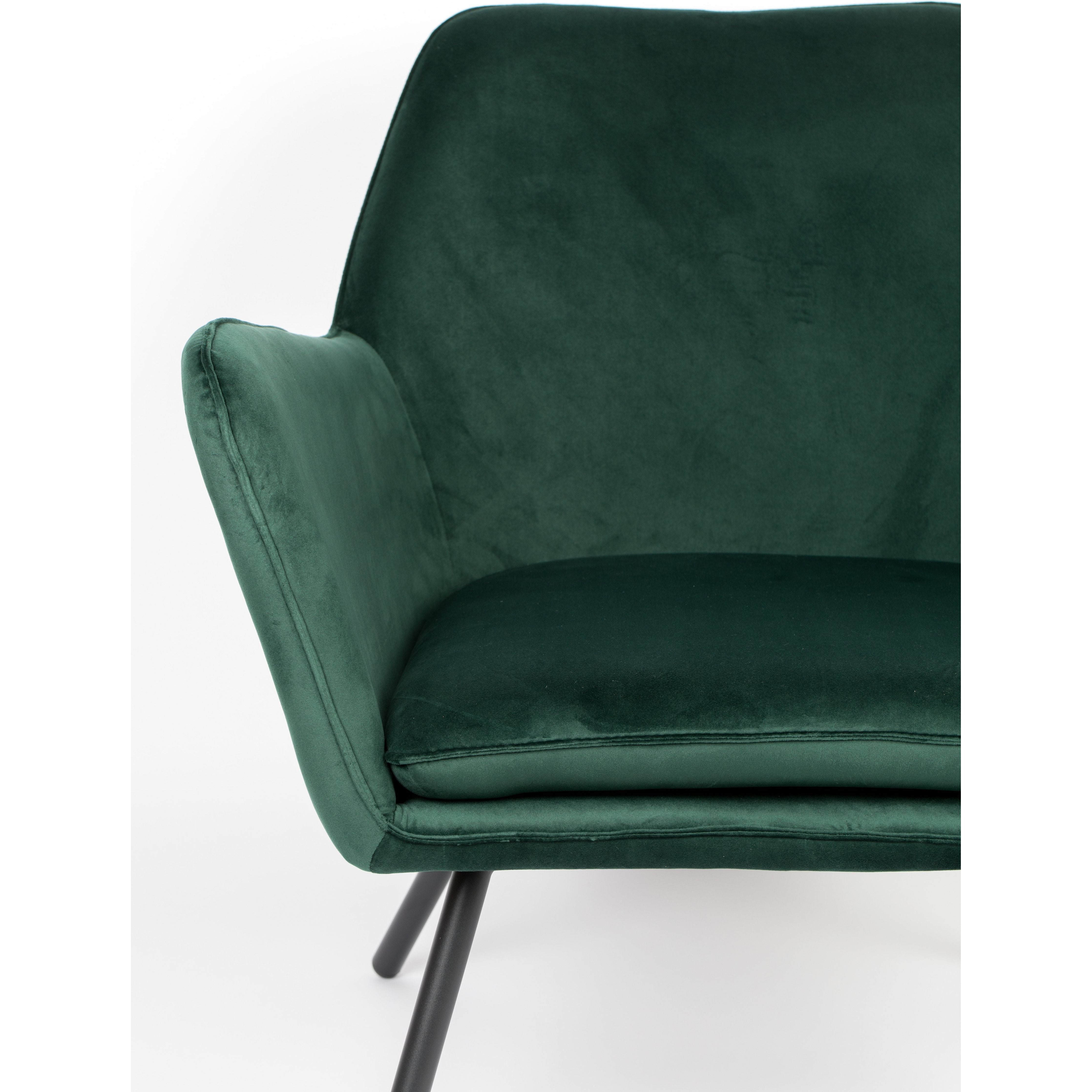 Fauteuil bon velvet green