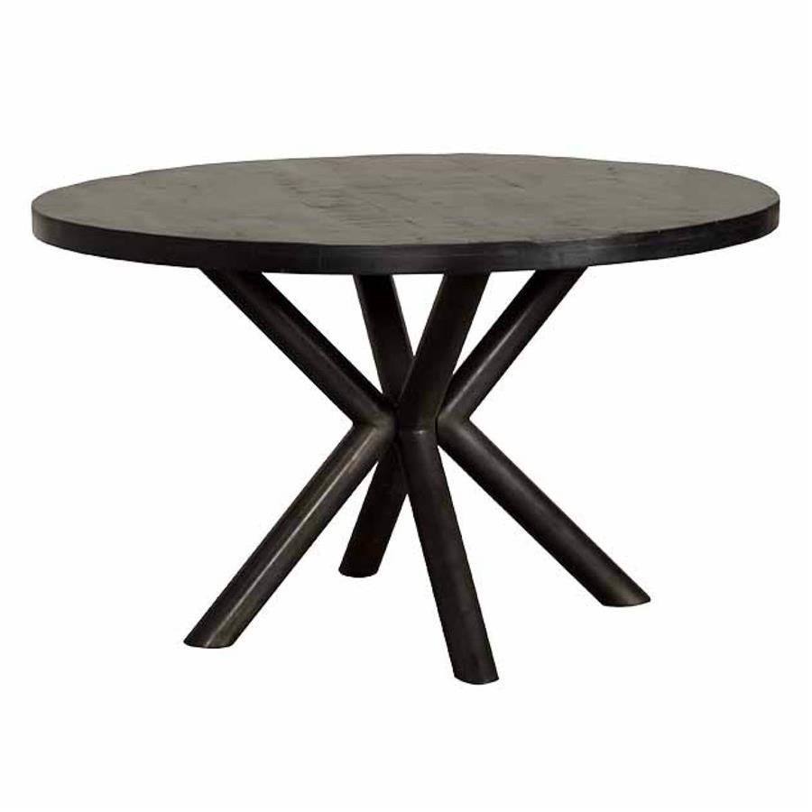 Selva Round dining table | Mango wood | Black | Ø 130 x 77 (h) cm
