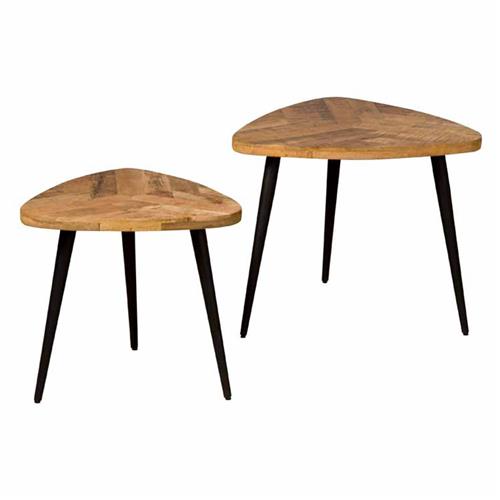 Viola Coffee Tables - set of 2 | Wood | Brown | 50x50x55