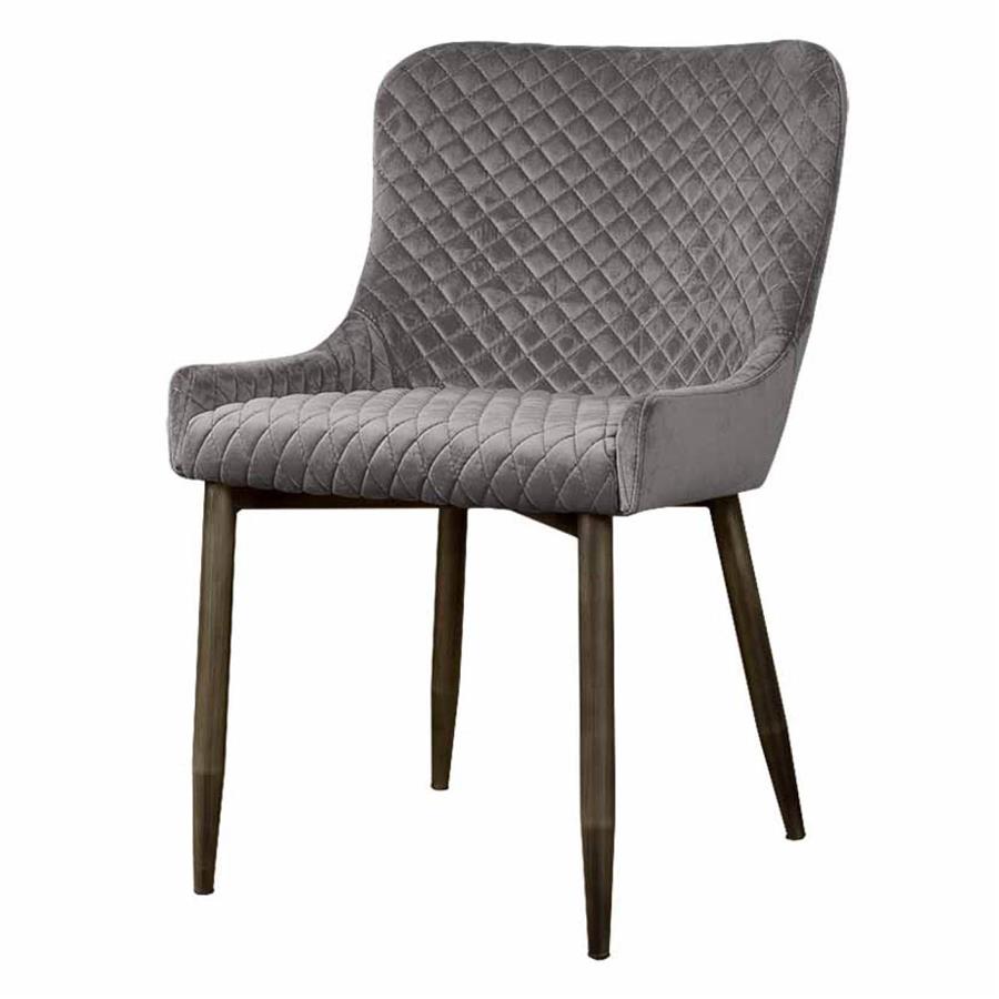 Oledo Chair - fabric Bluvel 14 gray - Dining room chairs without