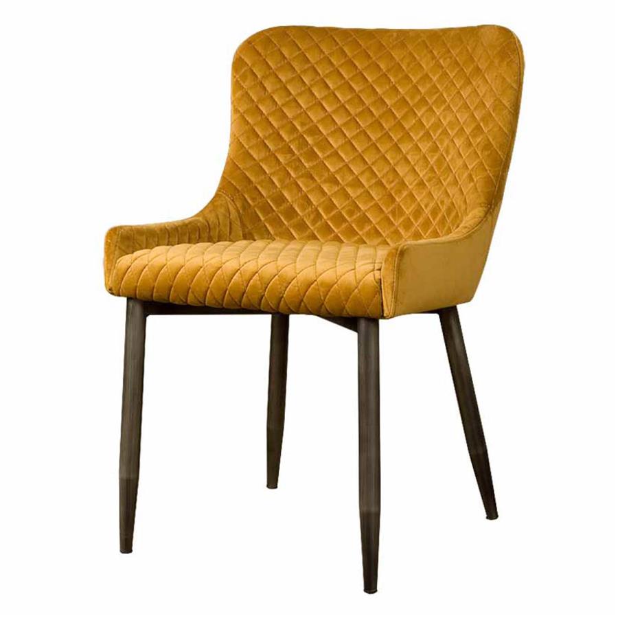 Oledo Stoel - fabric Bluvel 68 yellow - Eetkamerstoelen