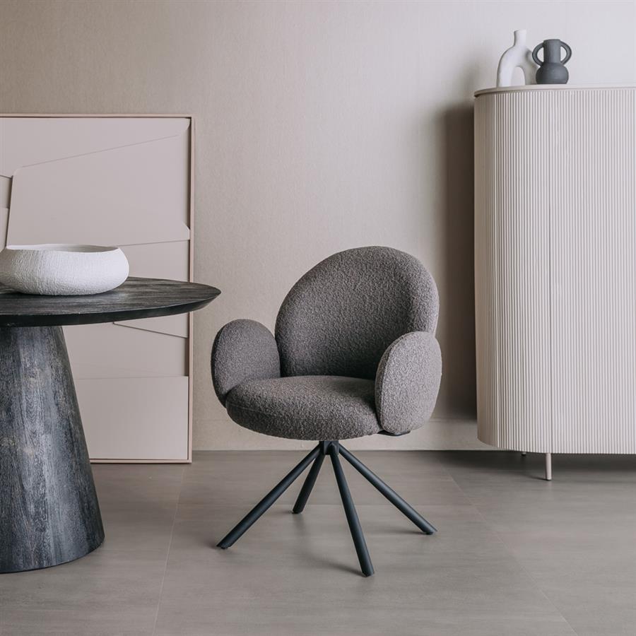 Imola Armstoel - fabric Ascot 5 Anthracite (draaibaar)