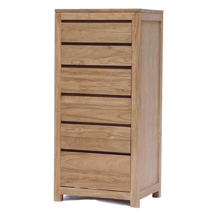 Corona Chest of drawers with 6 drawers | Teak wood | Brown
