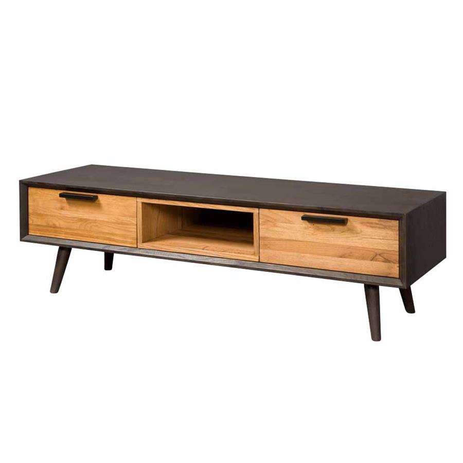 Bresso TV cabinet with 2 drawers and 1 open compartment | Oak wood |
