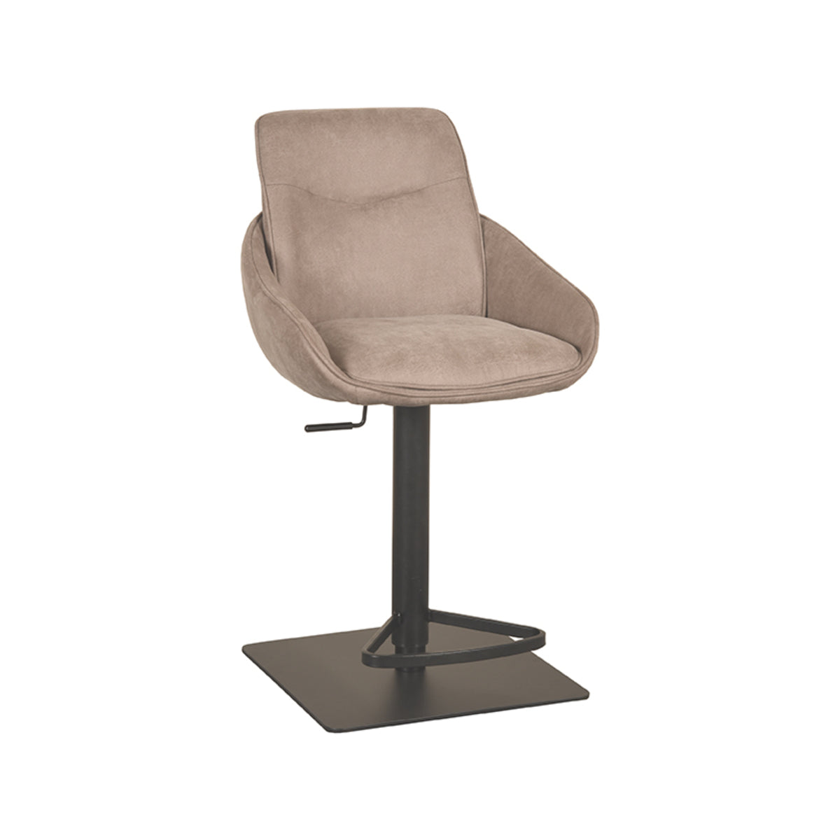 LABEL51 Bar stool Beauty - Taupe - Micro Suede