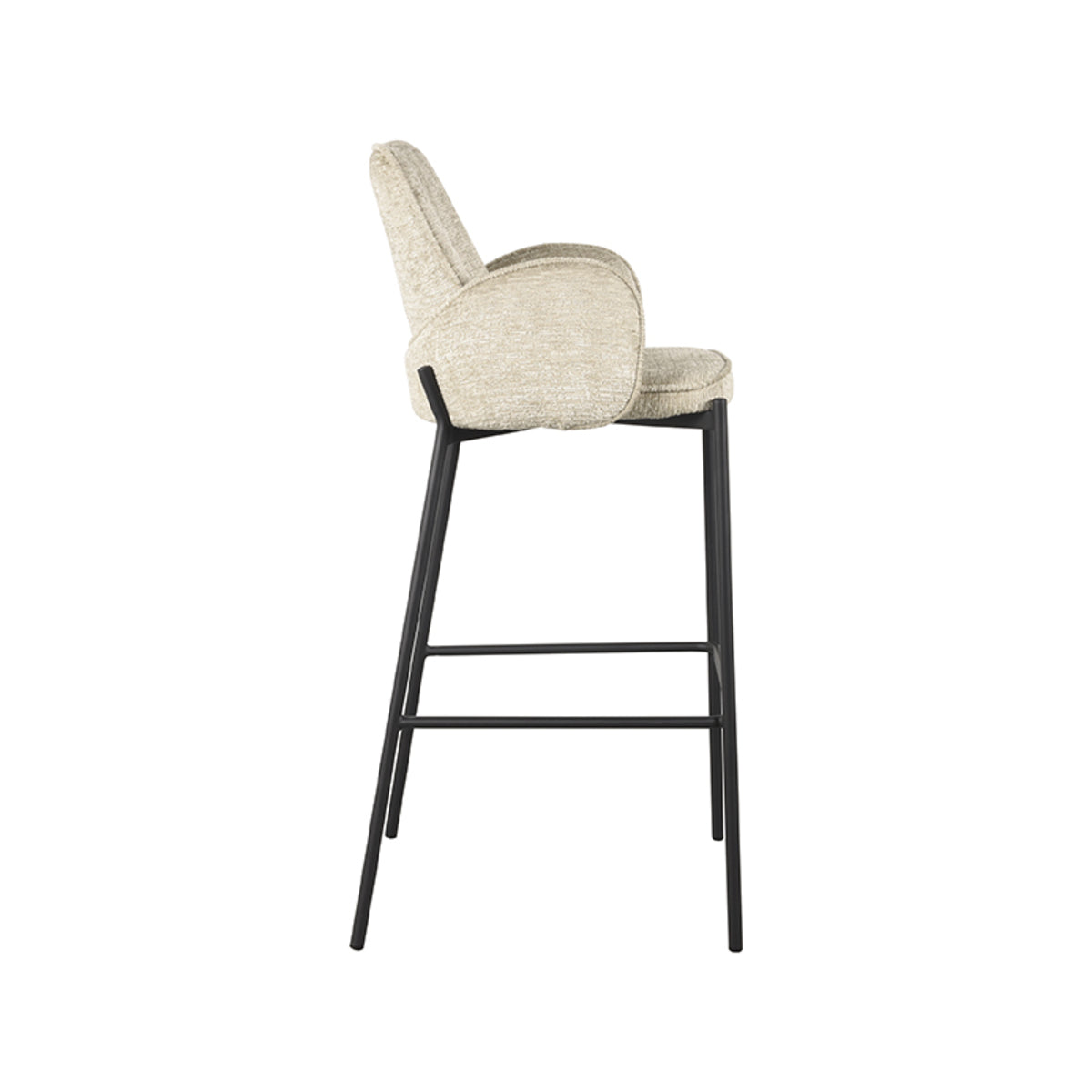 LABEL51 Bar stool Joni - Beige - Velvet - Seat height 78 cm |