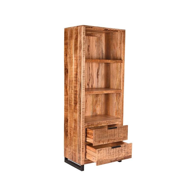 LABEL51 Bookcase Glasgow - Rough - Mango wood