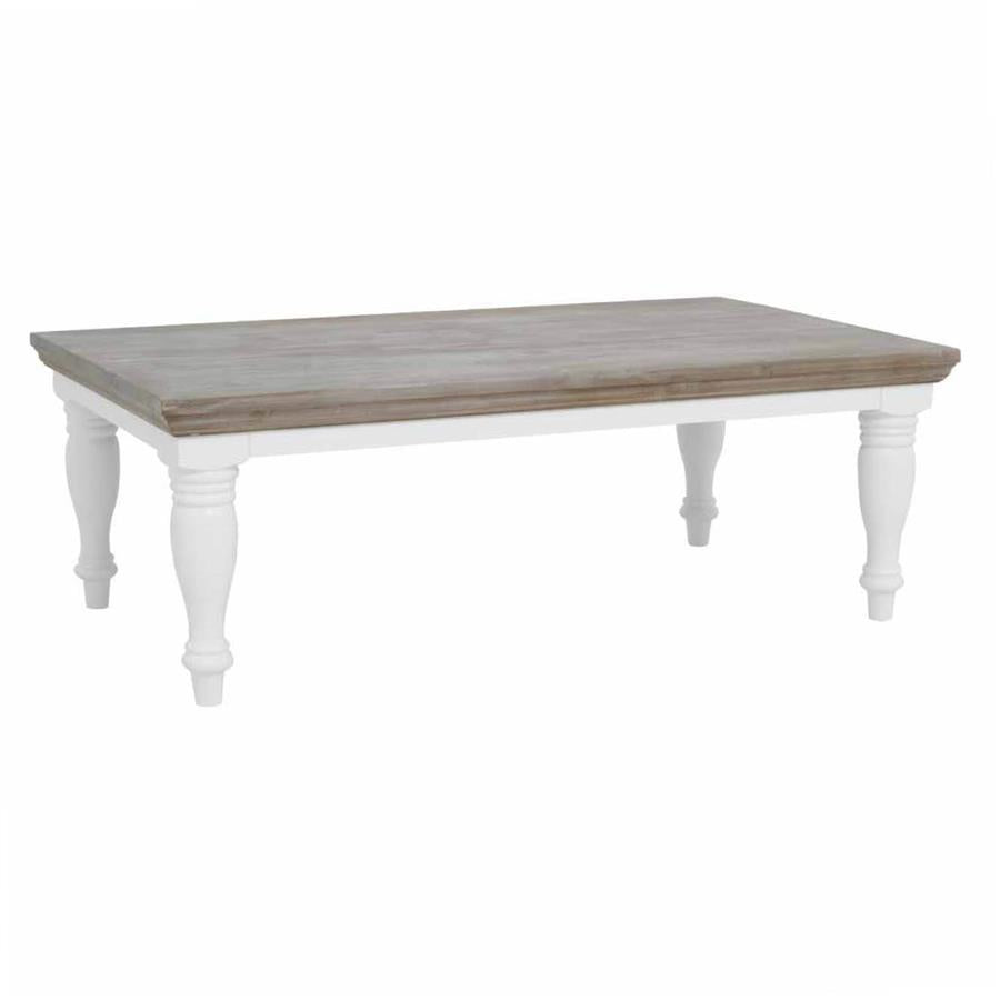 Fleur Coffee Table | Pine wood | White | 75 x 130 x 45 (h) cm