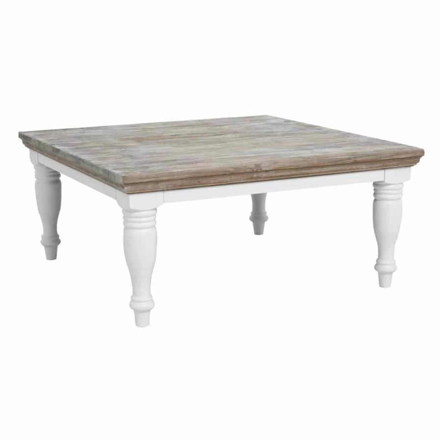 Fleur Coffee Table | Pine wood | White | 100 x 100 x 45 (h) cm