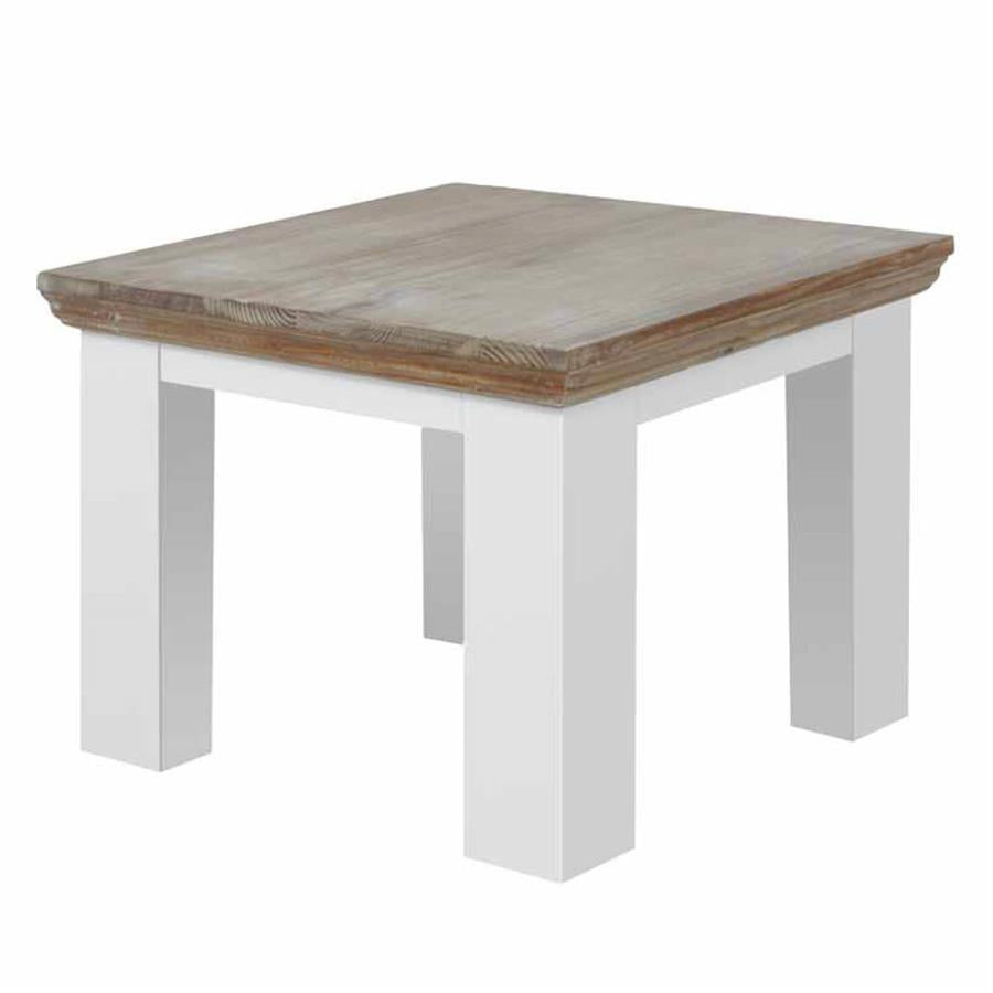 Fleur Side Table | Pine wood | White | 60 x 60 x 45 (h) cm