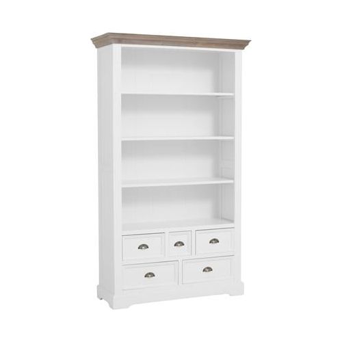 Fleur Bookcase | Pine wood | White | 111 x 45 x 191 (h) cm