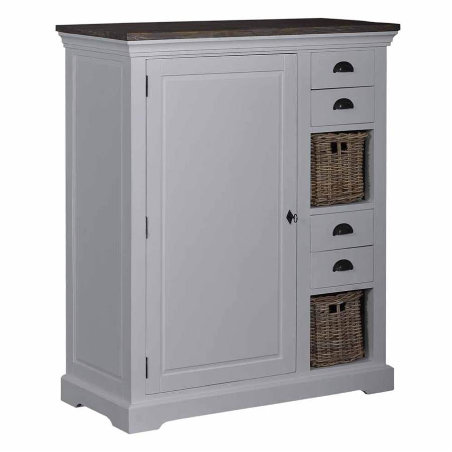 Napoli Cabinet with 4 drawers | Teak wood (recycled) | White