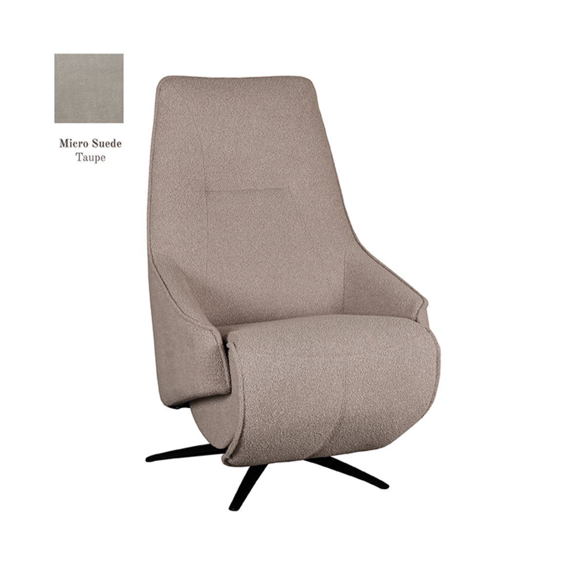 LABEL51 Fauteuil Odense - Taupe - Micro Suede - Elektrische