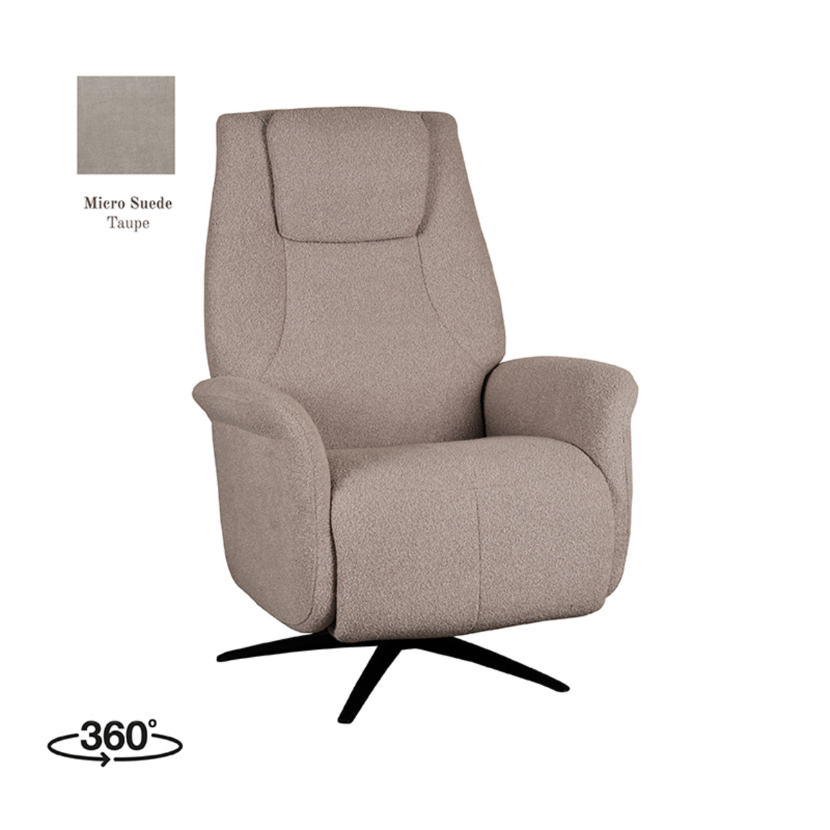 LABEL51 Fauteuil Stockholm - Taupe - Micro Suede -